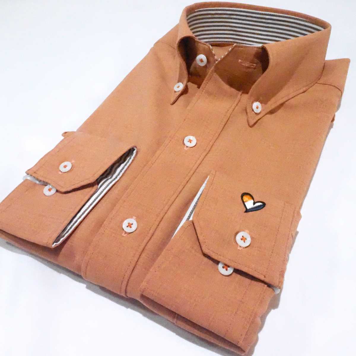 【メランジポリ L】ビジネスカジュアルシャツ長袖　N326106-2