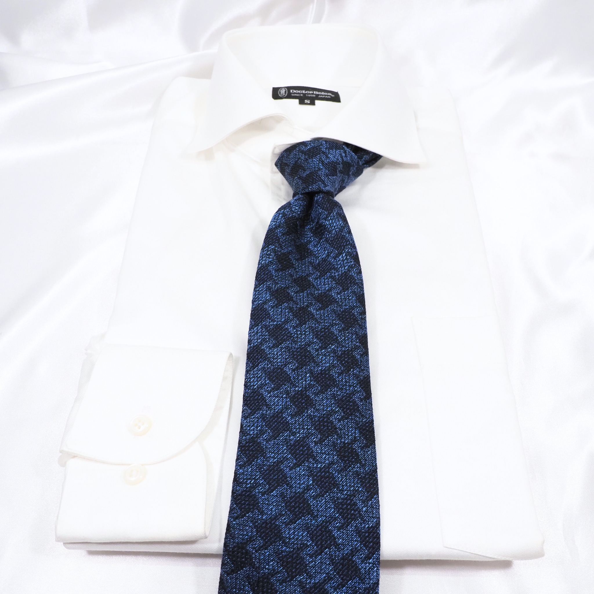 ブルーネームタイ コットン・ウール混