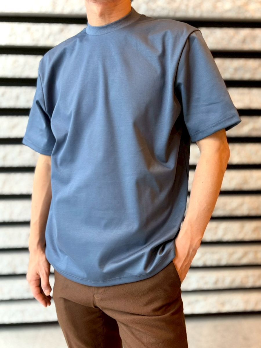 【半袖 M】N326141-3 ドレスTシャツ　インディゴブルー