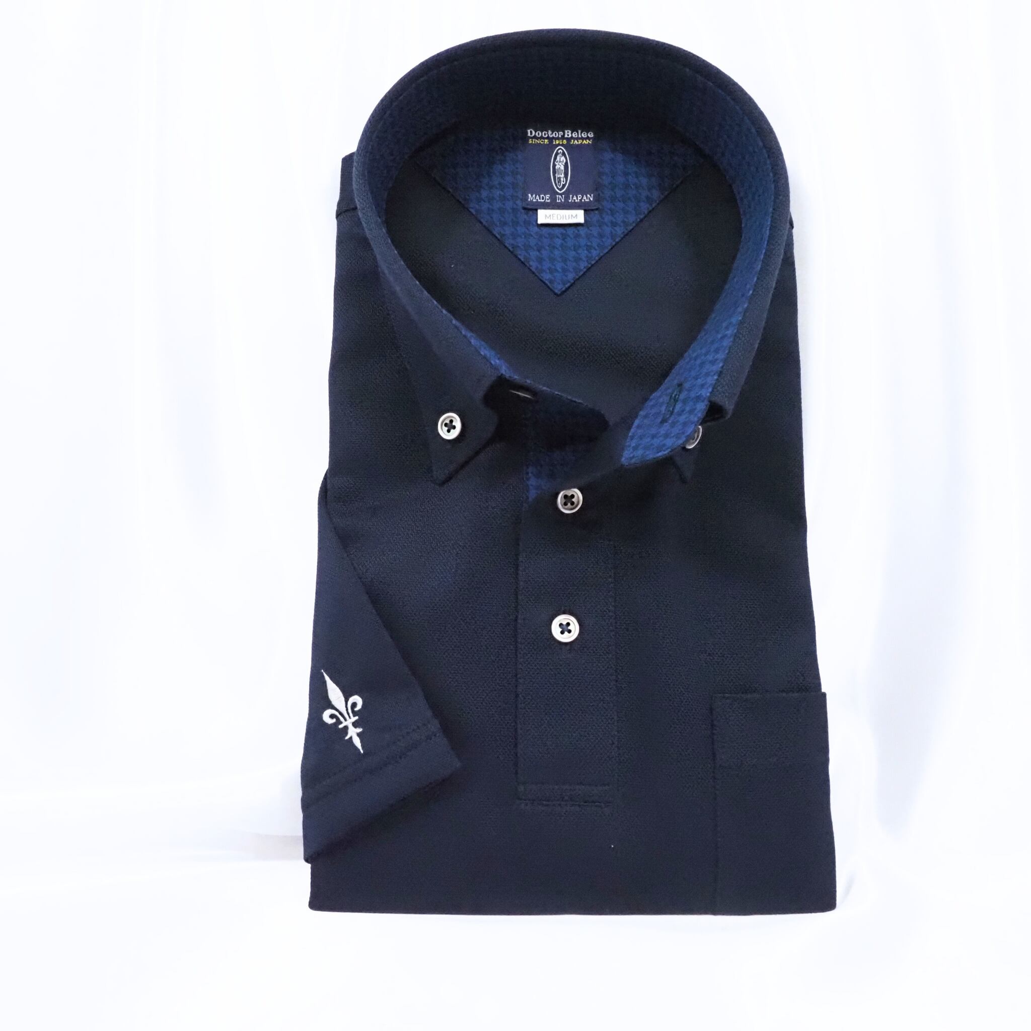 【半袖 M】ニットポロシャツ　324988-1 　ネイビー