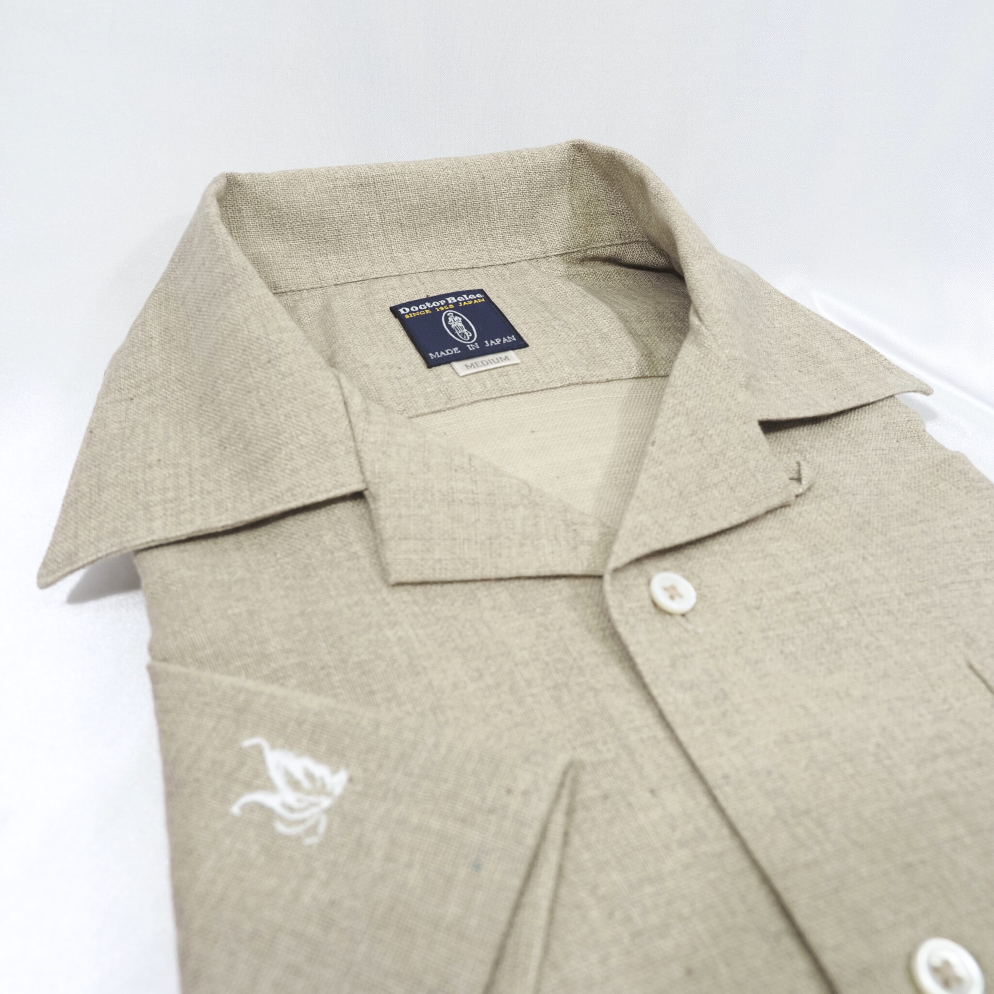 【開襟シャツ 半袖 L】 N325103 クリーム