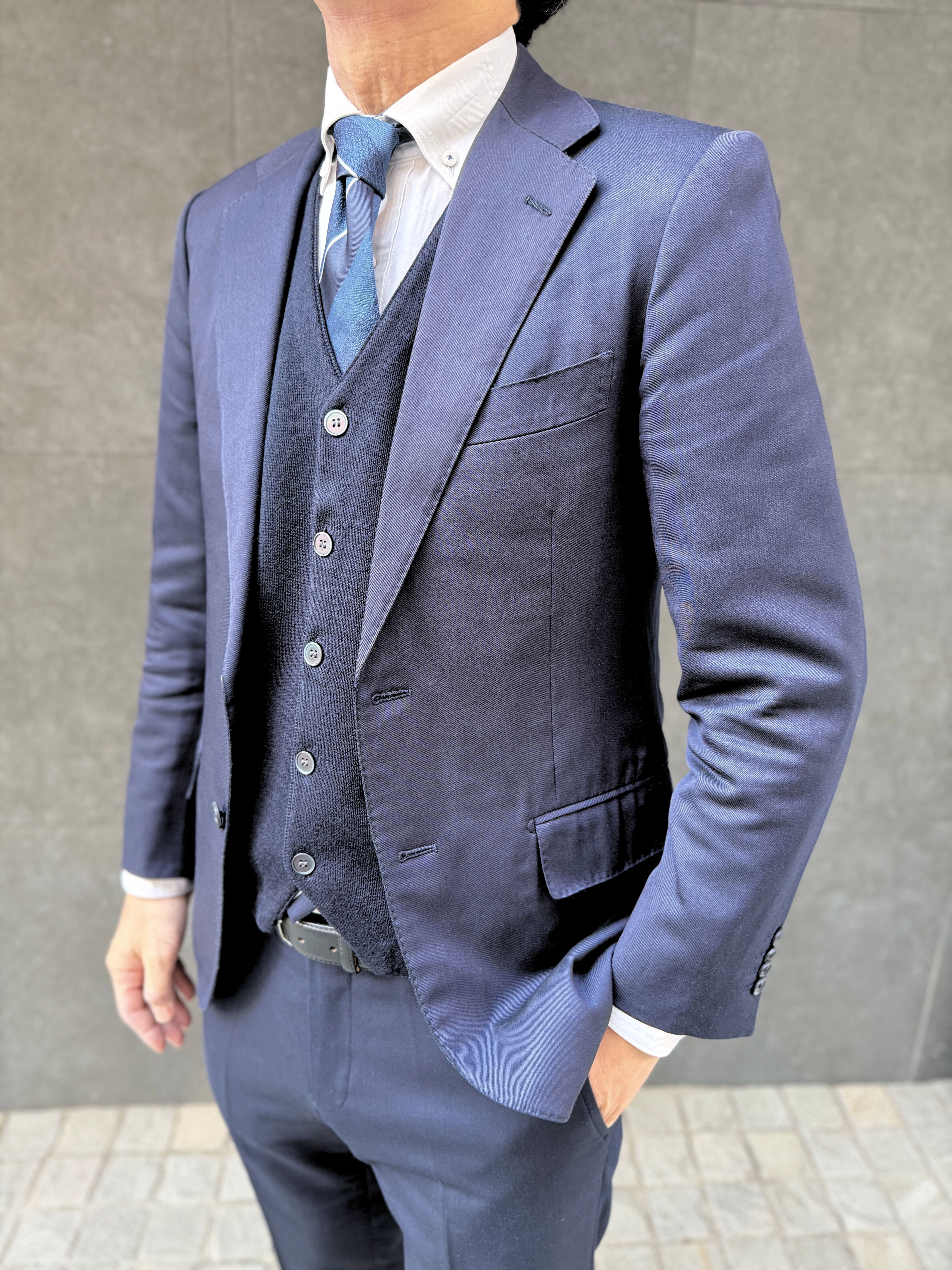 【オリジナルニットベスト M】ネイビー KN5103-25DB-3