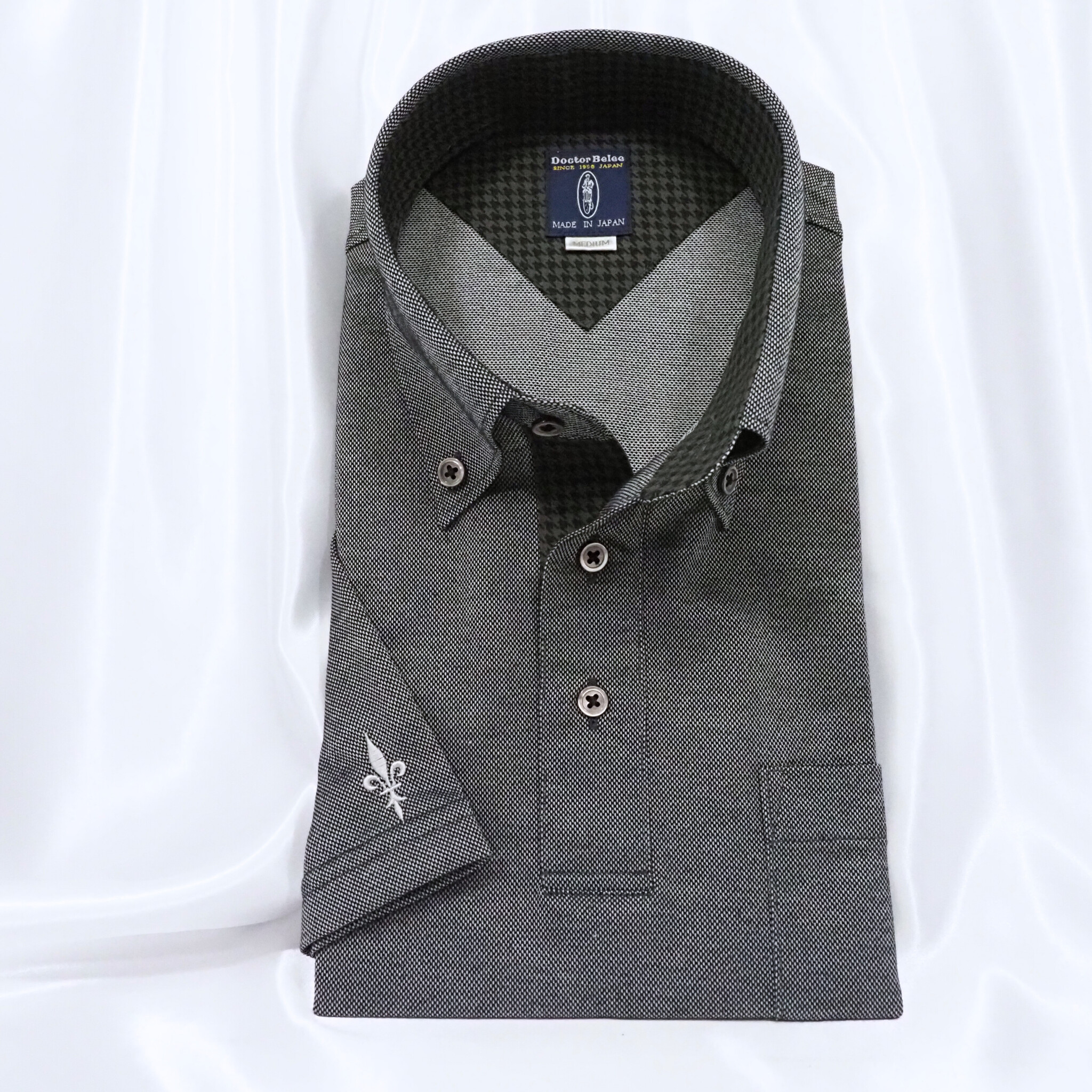 【半袖 L】ニットポロシャツ　324988-2　ブラックモク