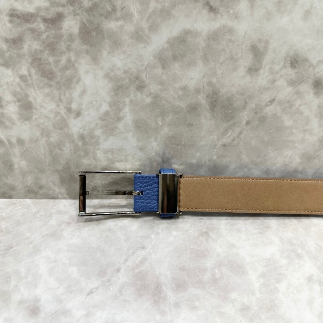 日本製ベルト<イタリアレザー>　【ブルー】
