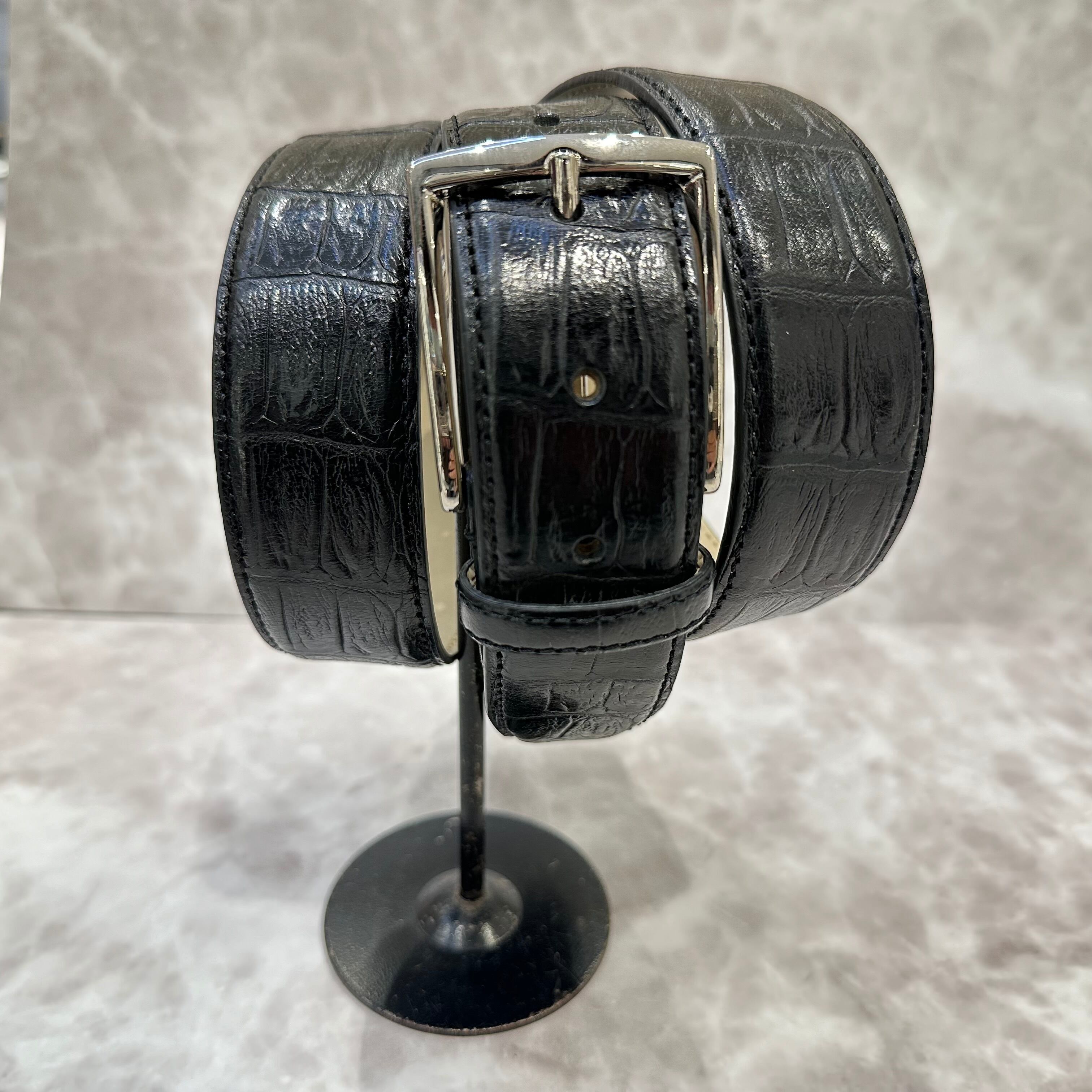 イタリア製 本牛革ベルト【ブラック】