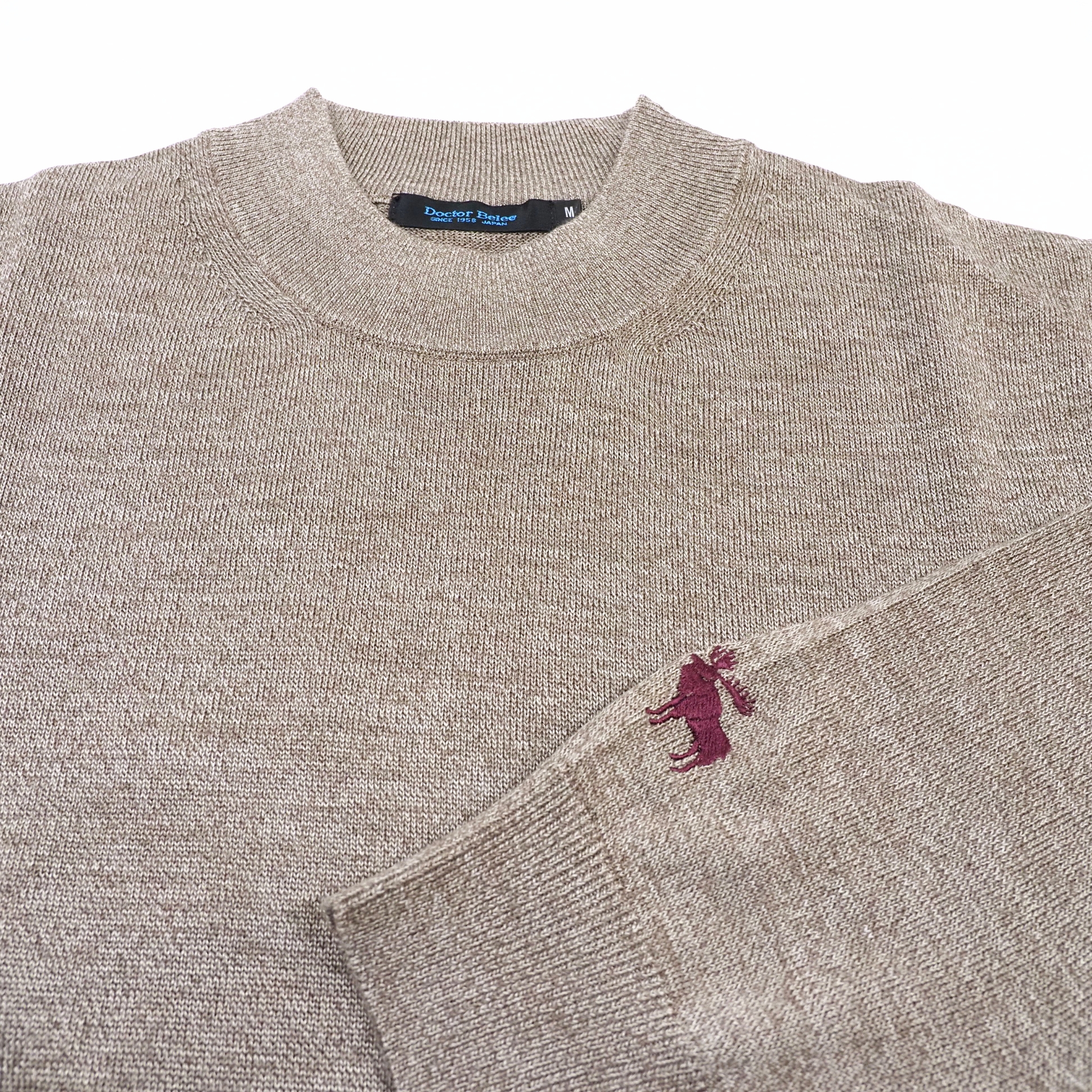 【オリジナルモックネックニット Mサイズ】ベージュ KN5101-25DB-3