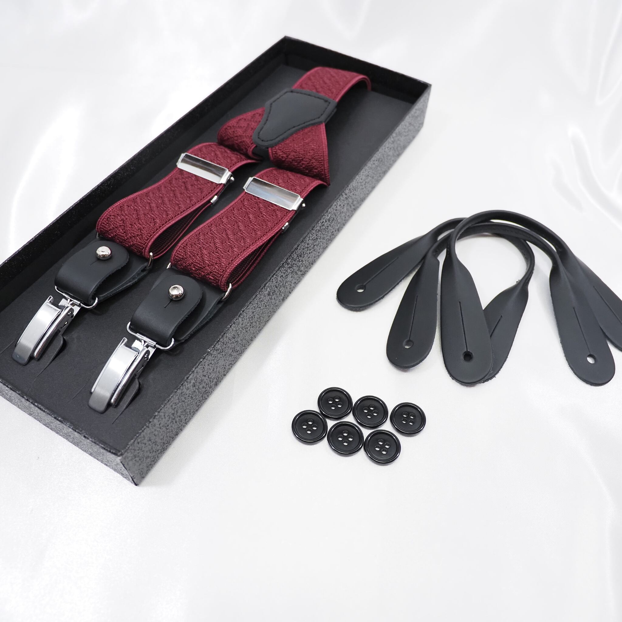 サスペンダー【エンジ】