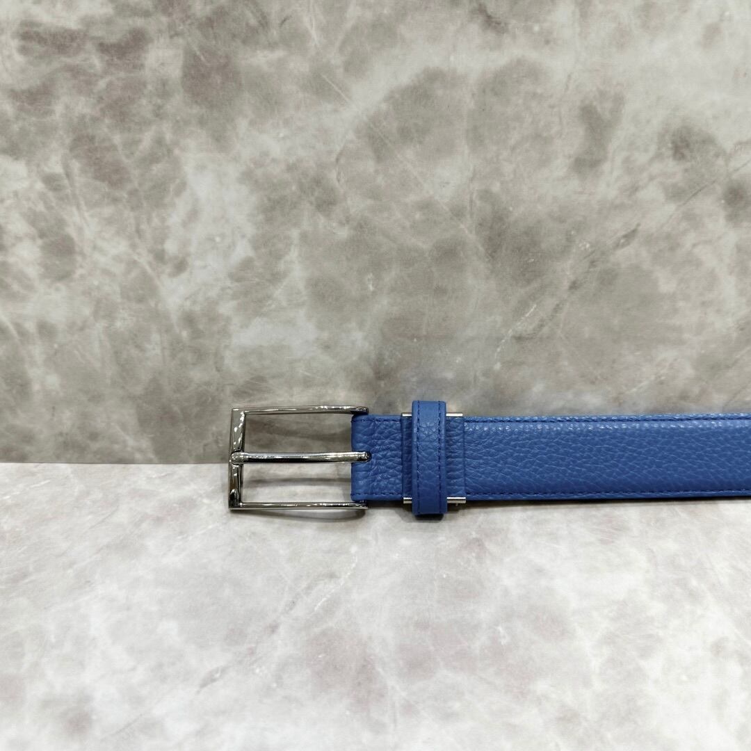 日本製ベルト<イタリアレザー>　【ブルー】