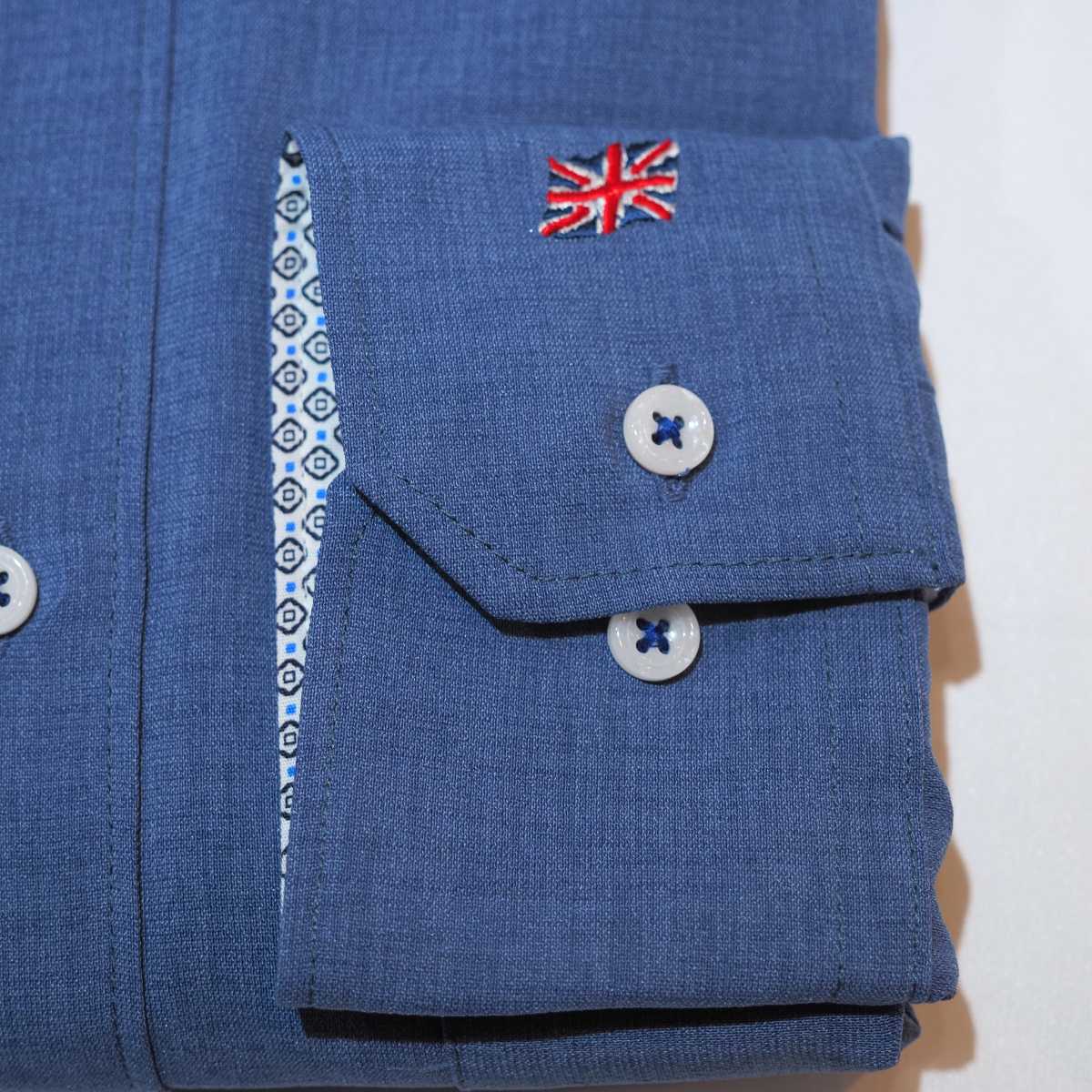 【メランジポリ M】ビジネスカジュアルシャツ長袖　N326105-2