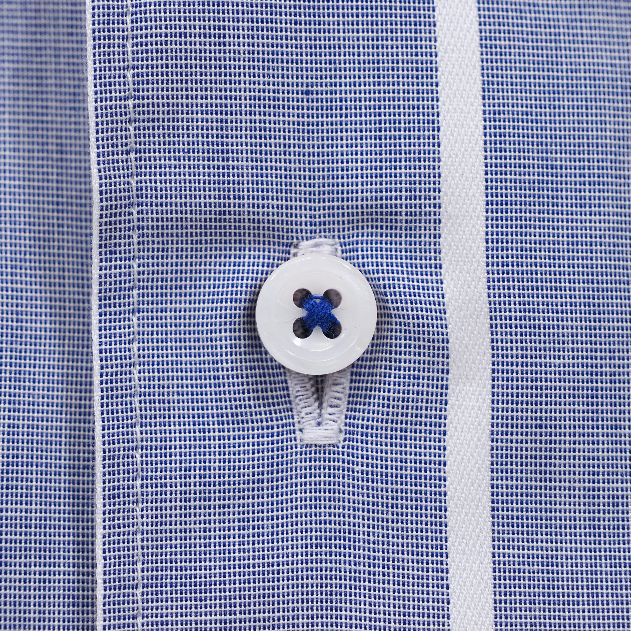 左カフス風見鶏刺繍 長袖シャツ｜ブルー・M