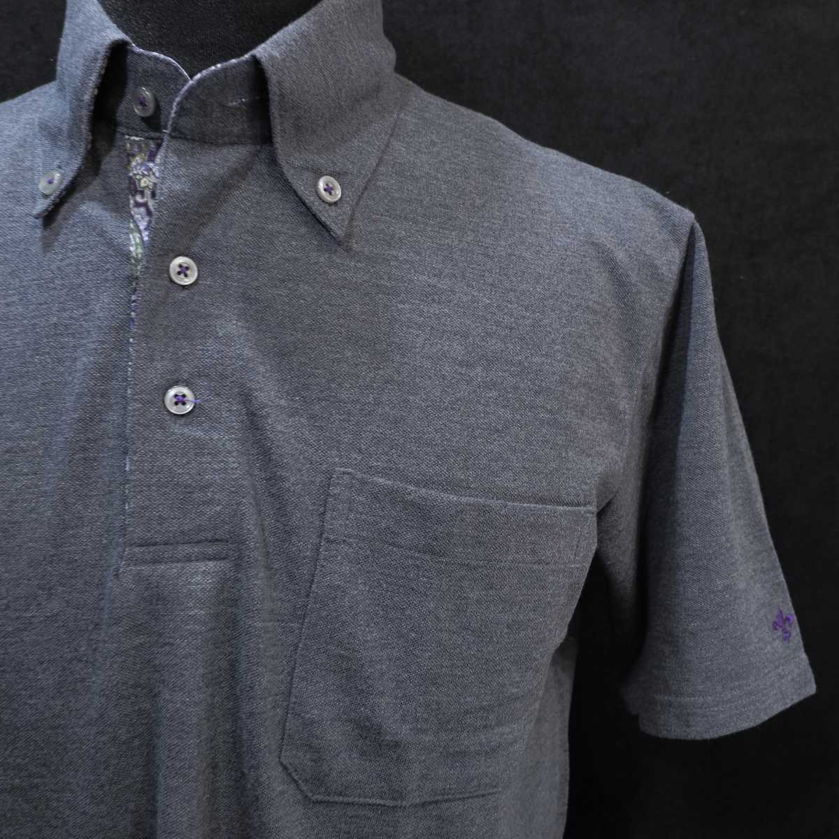 【半袖 3L】ニットポロシャツ　N326112-2   インディゴ