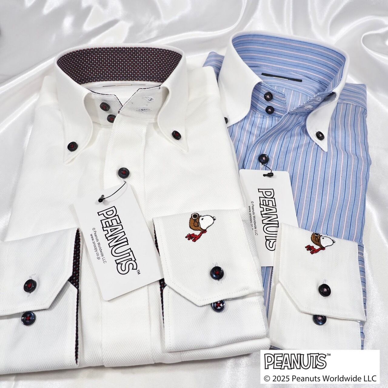 【PEANUTS】スヌーピー刺繍限定ワイシャツ　【S】