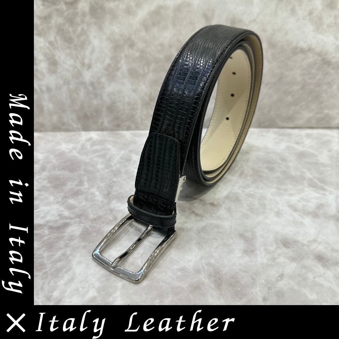 イタリア製 本牛革ベルト【ブラック】
