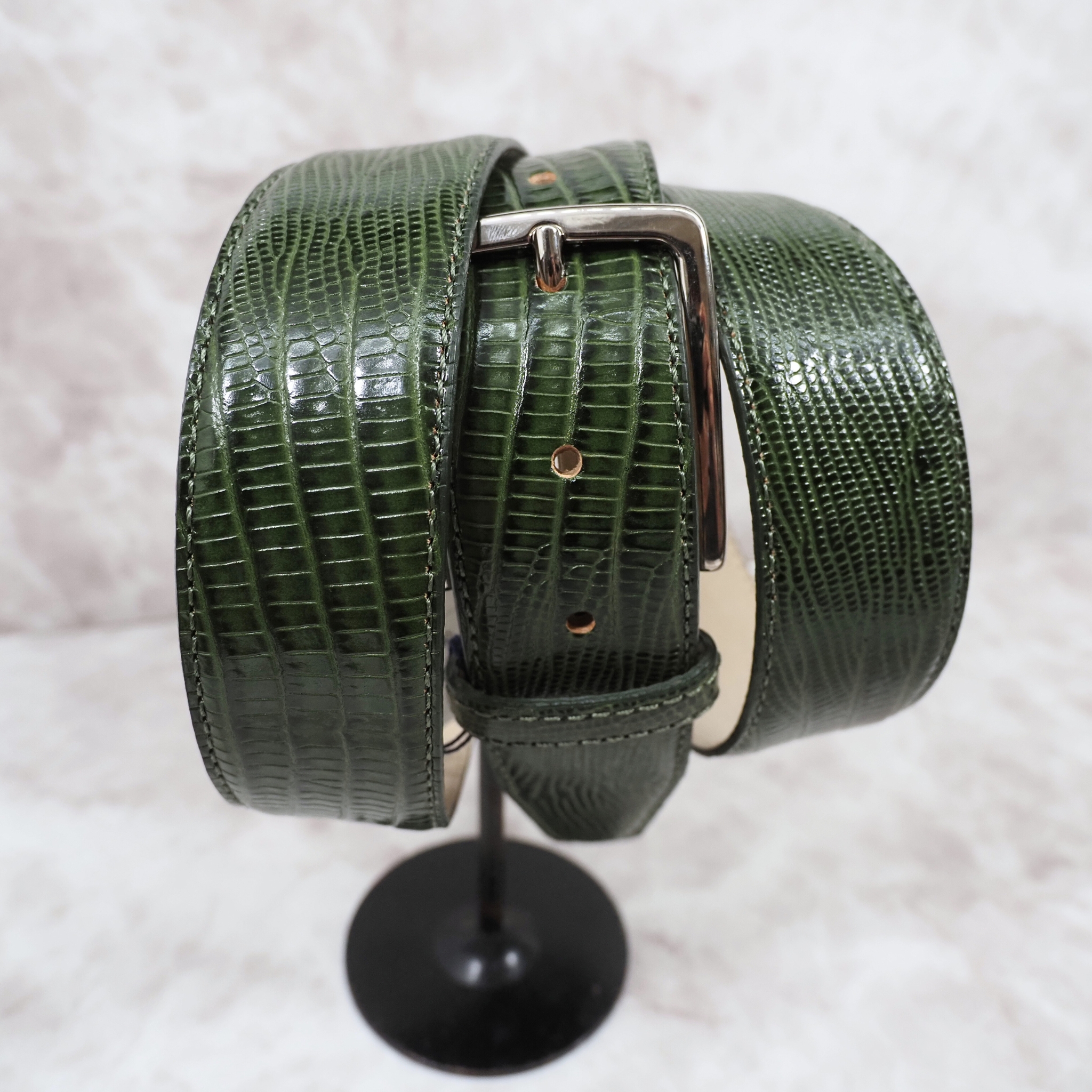イタリア製 本牛革ベルト【グリーン】