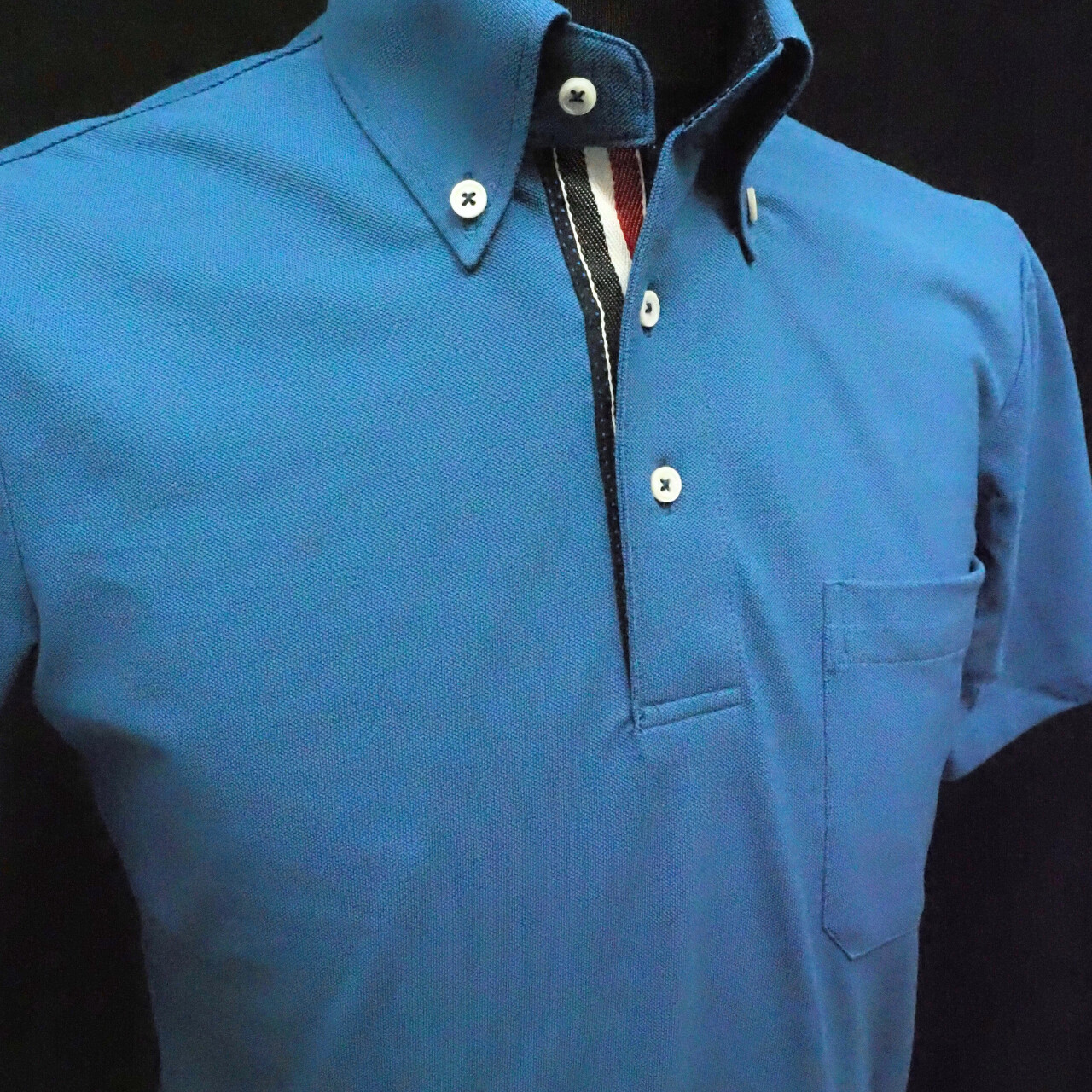 【半袖 L】ニットポロシャツ　324981-2  ブルー