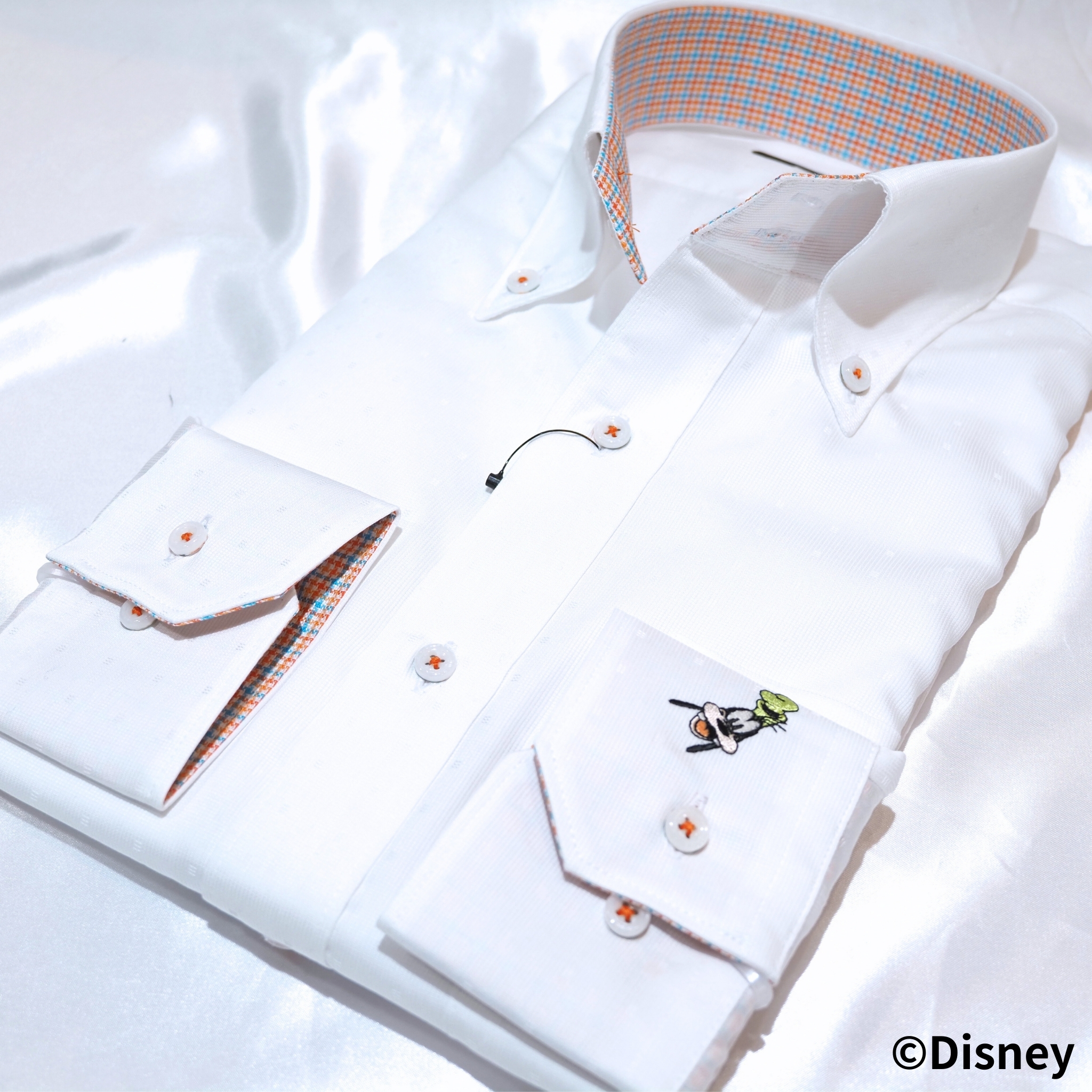 【Disney／グーフィー】刺繍ワイシャツ Mサイズ　