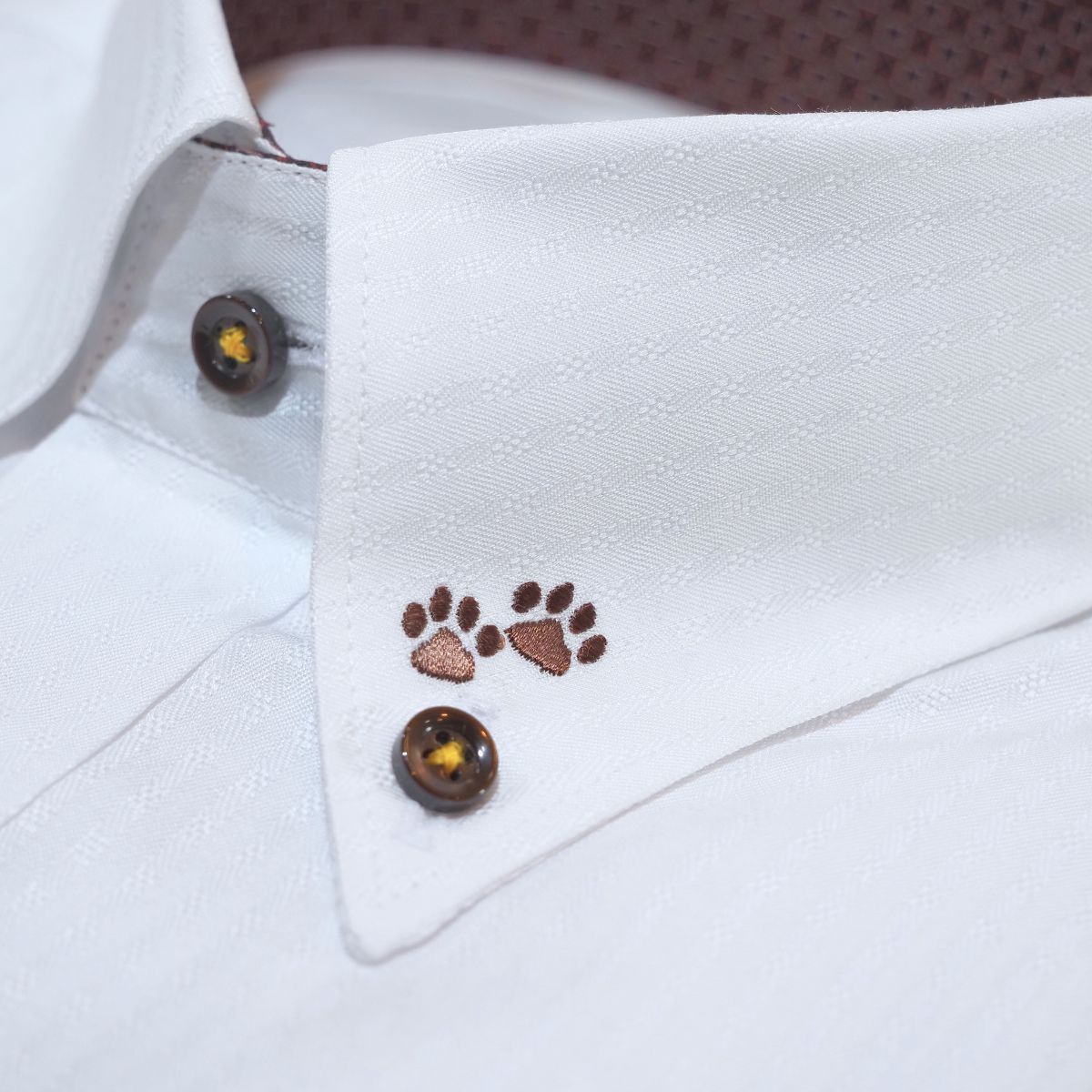 【長袖 M】衿肉球刺繍シャツ