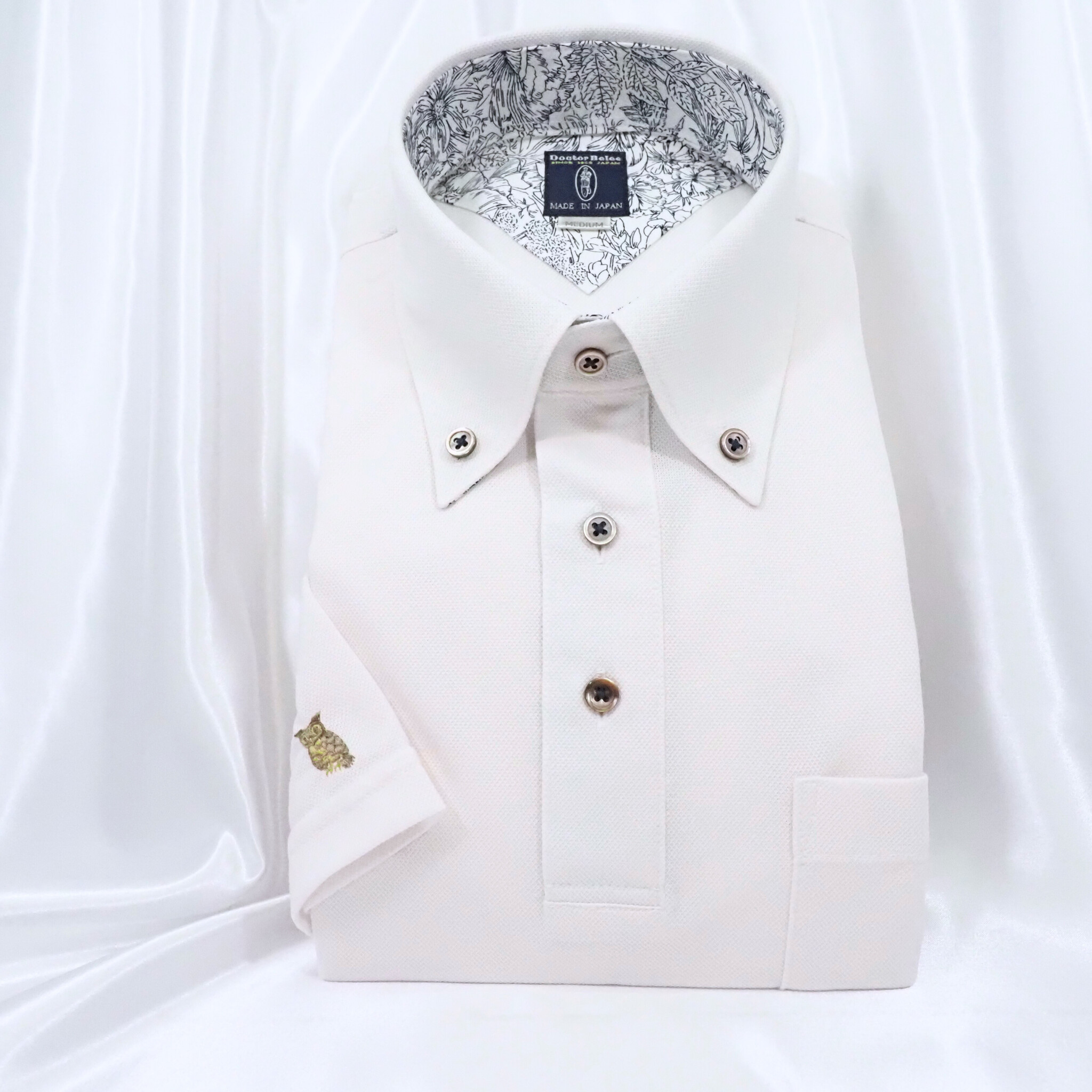 【半袖 M】ニットポロシャツ　324986-1　オフベージュ