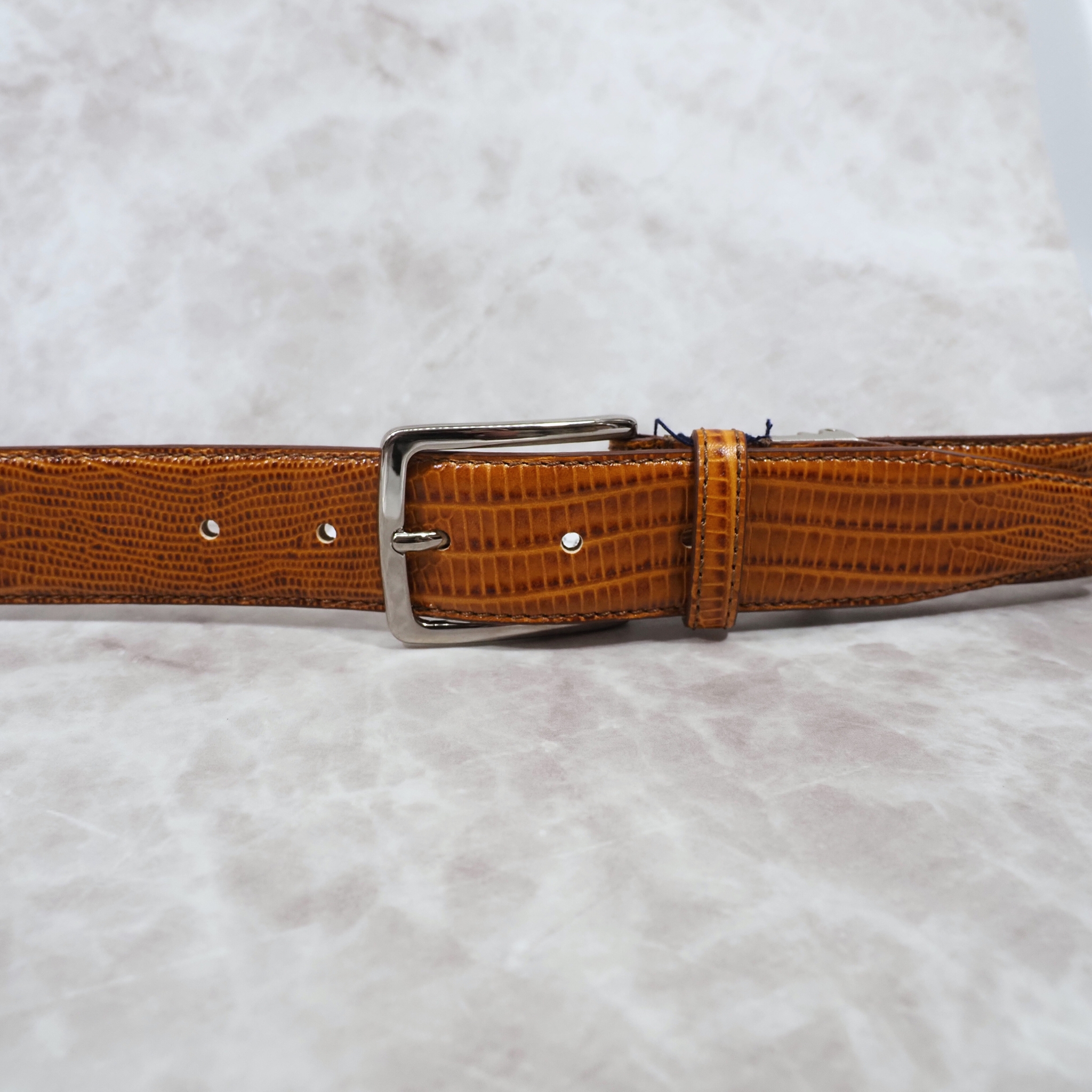 イタリア製 本牛革ベルト【オレンジ】