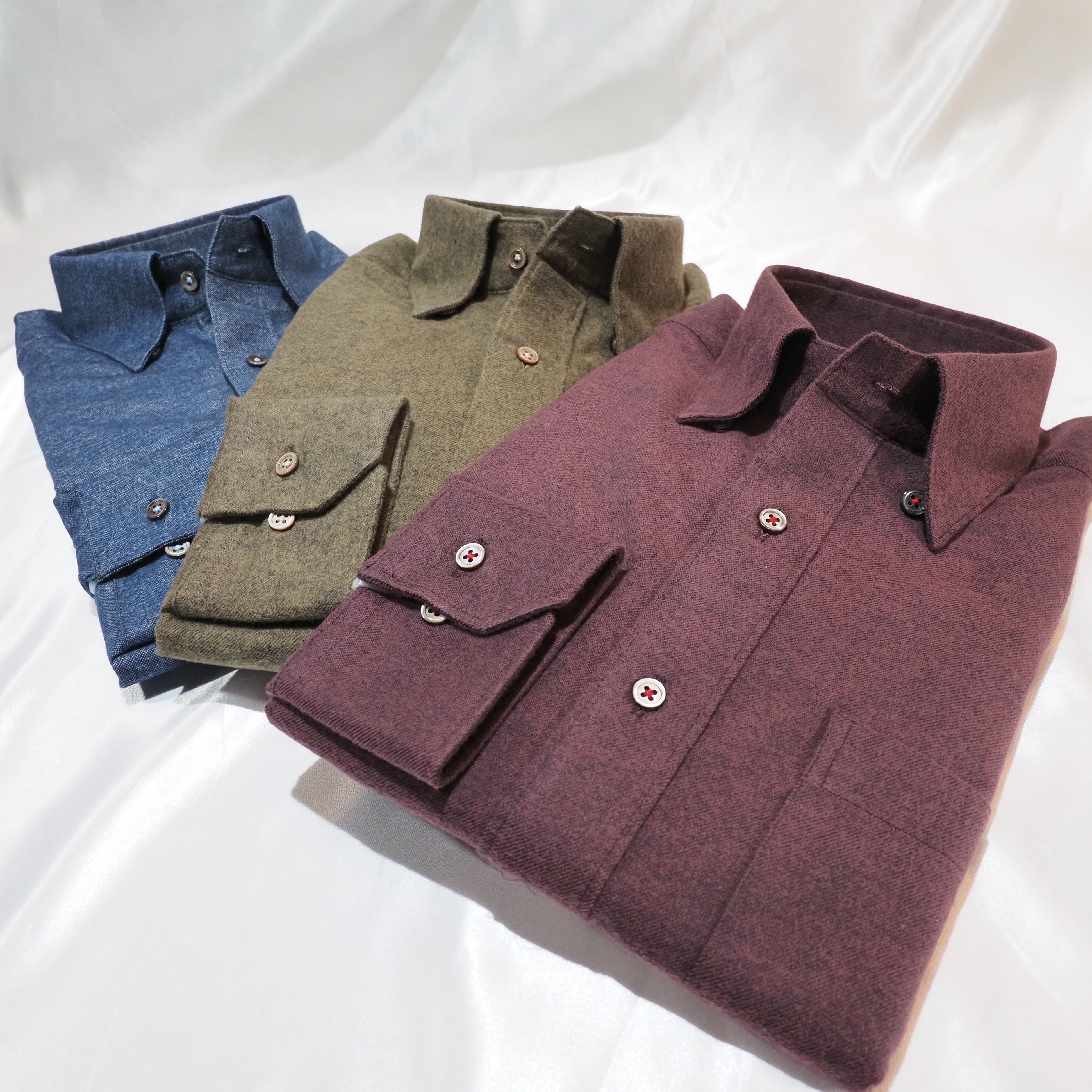 【ブラッシュドコットン M】ビジネスカジュアルシャツ長袖 N325122