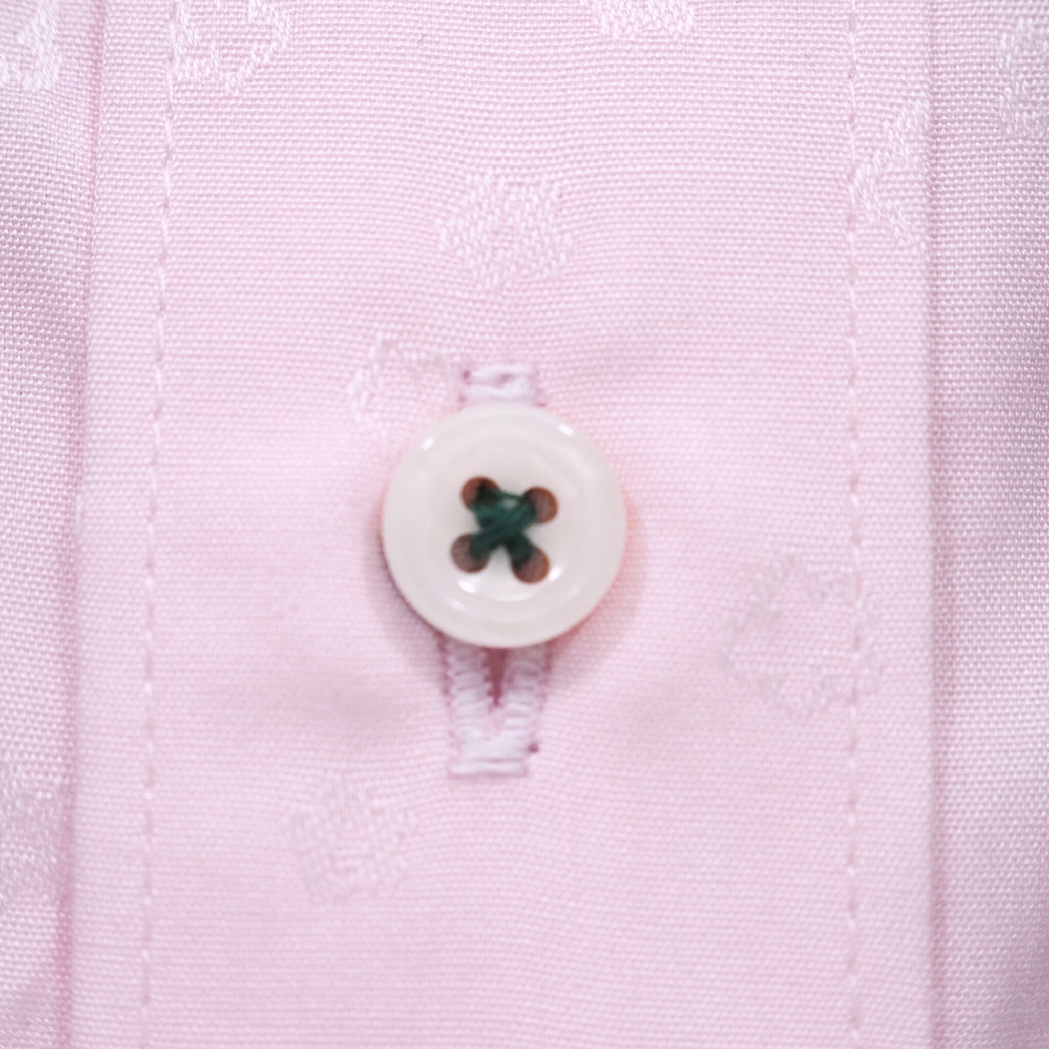 左カフスミニクローバー刺繍 長袖シャツ｜ピンク・L
