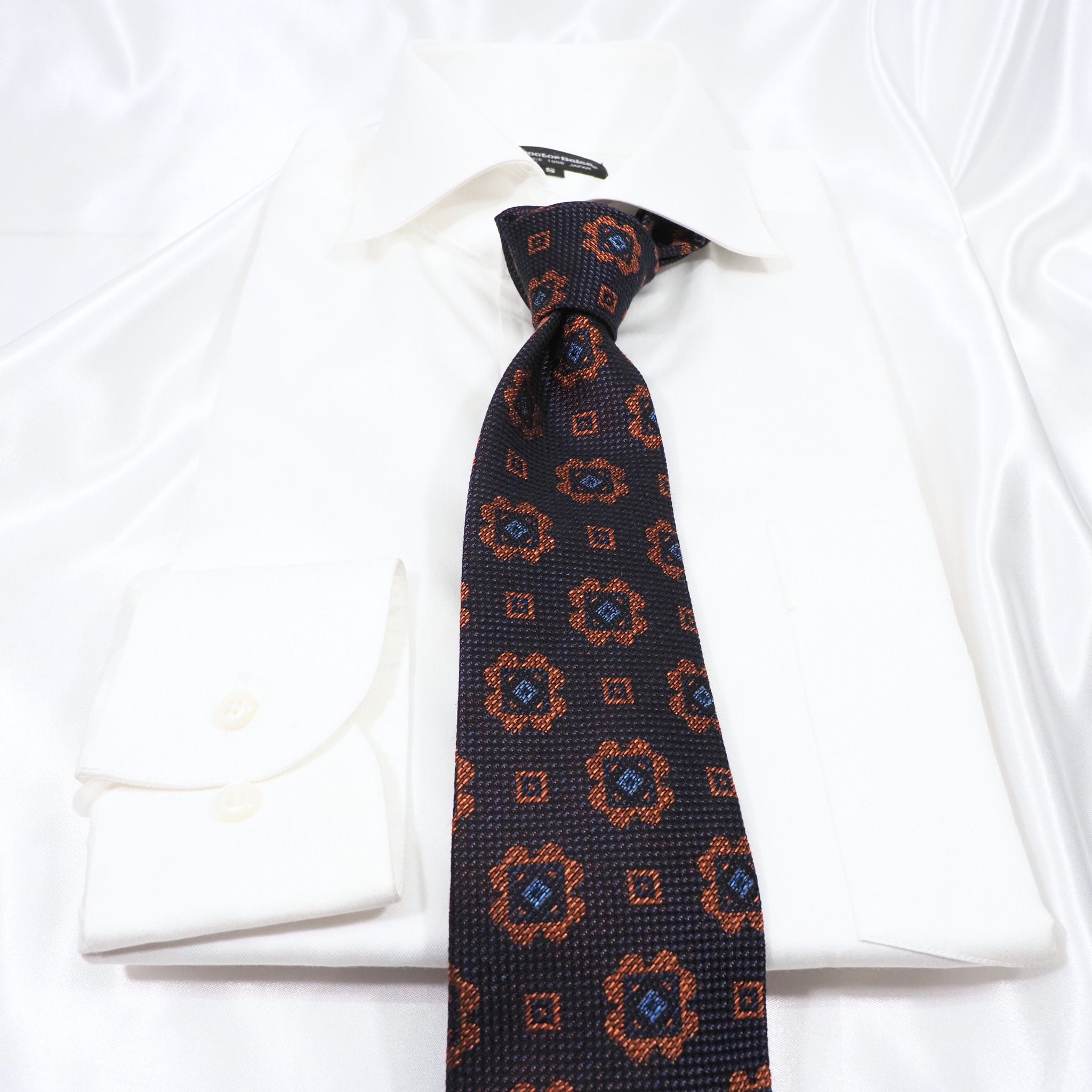 ブルーネームタイ コットン・ウール混