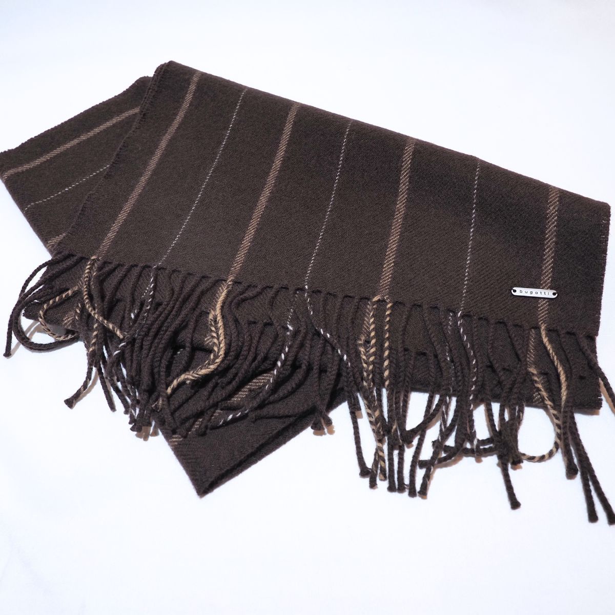 ストライプ柄マフラー｜ブラウン