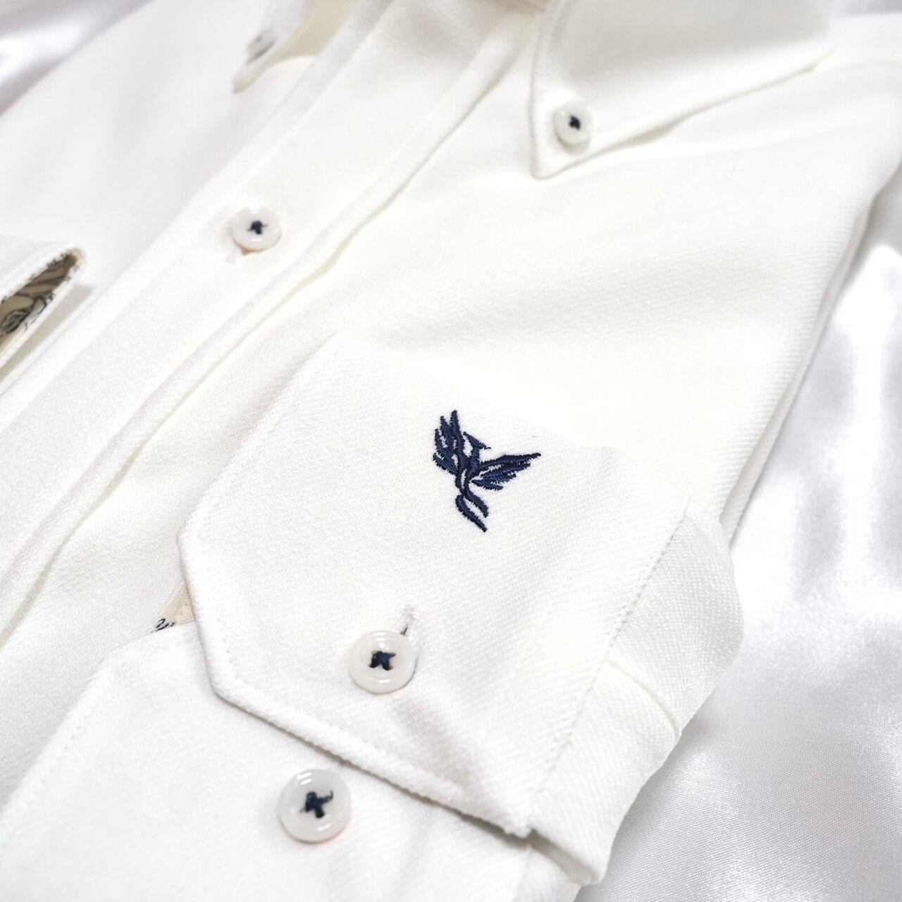 【メランジポリ L】ビジネスカジュアルシャツ長袖