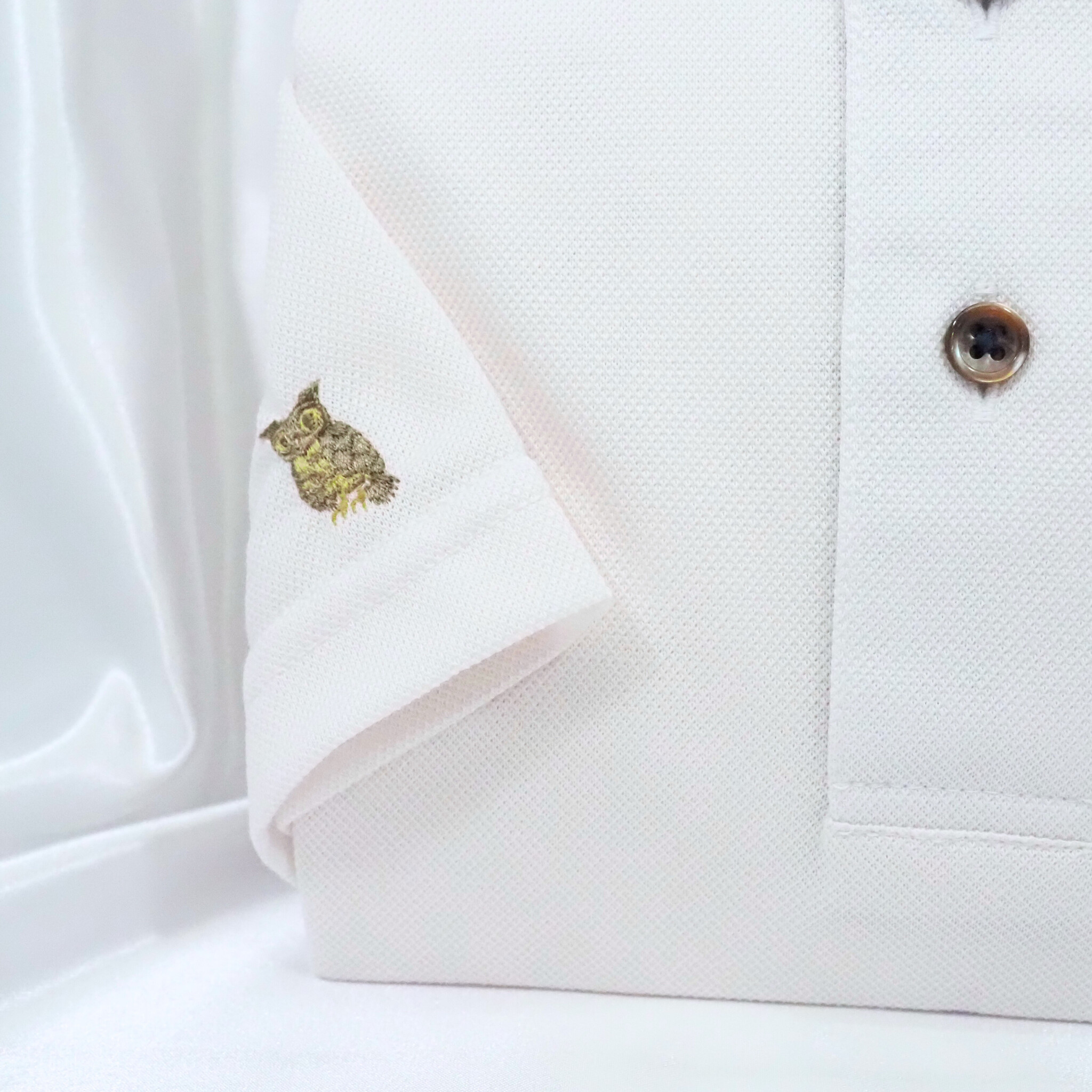 【半袖 M】ニットポロシャツ　324986-1　オフベージュ