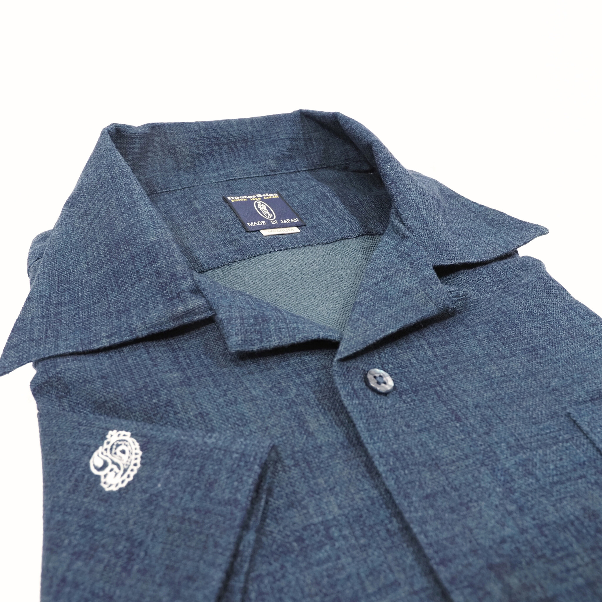 【開襟シャツ 半袖 L】 N325108 ネイビー