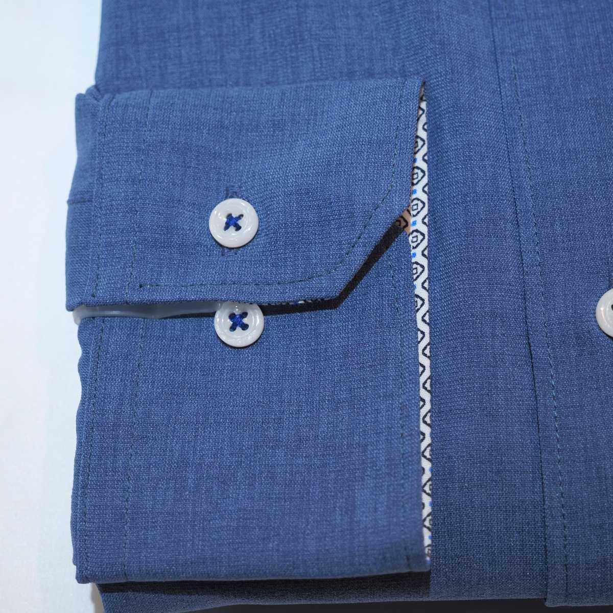 【メランジポリ L】ビジネスカジュアルシャツ長袖　N326105-2