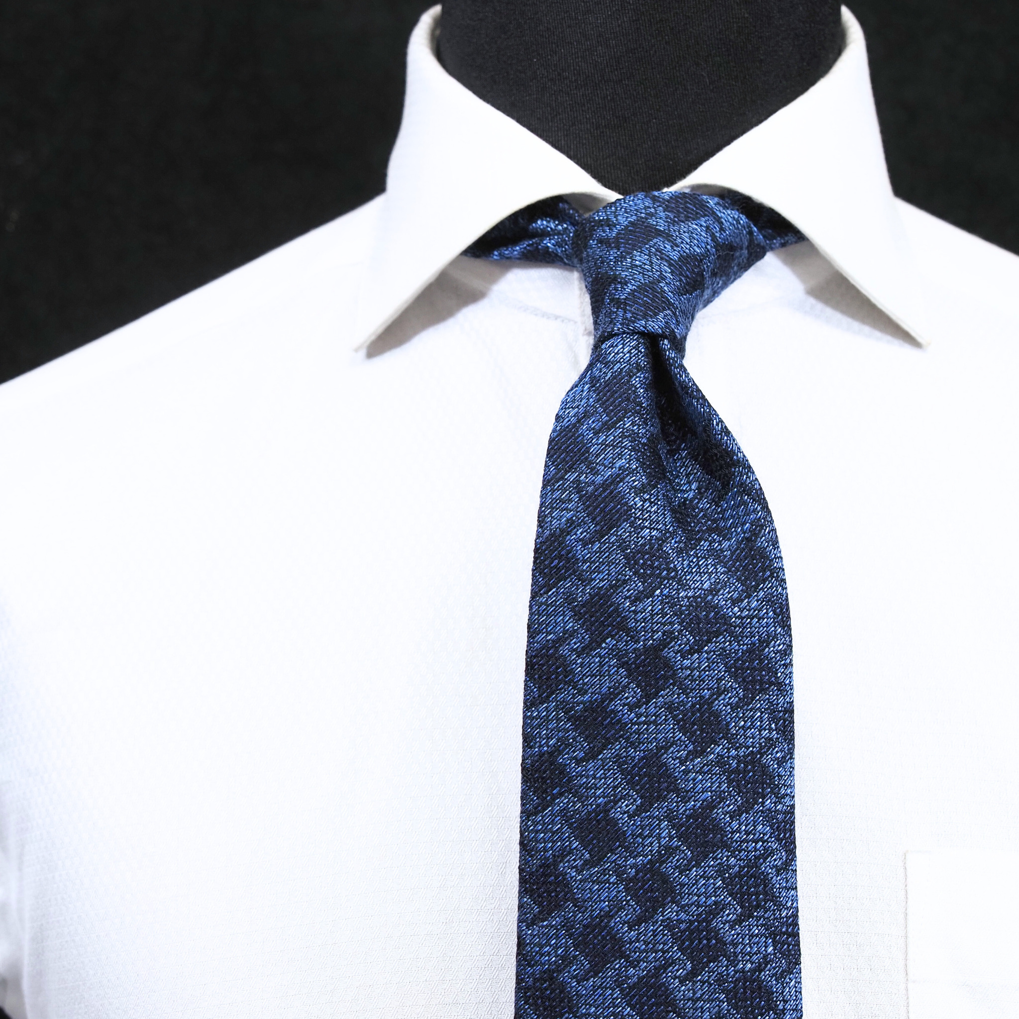 ブルーネームタイ コットン・ウール混