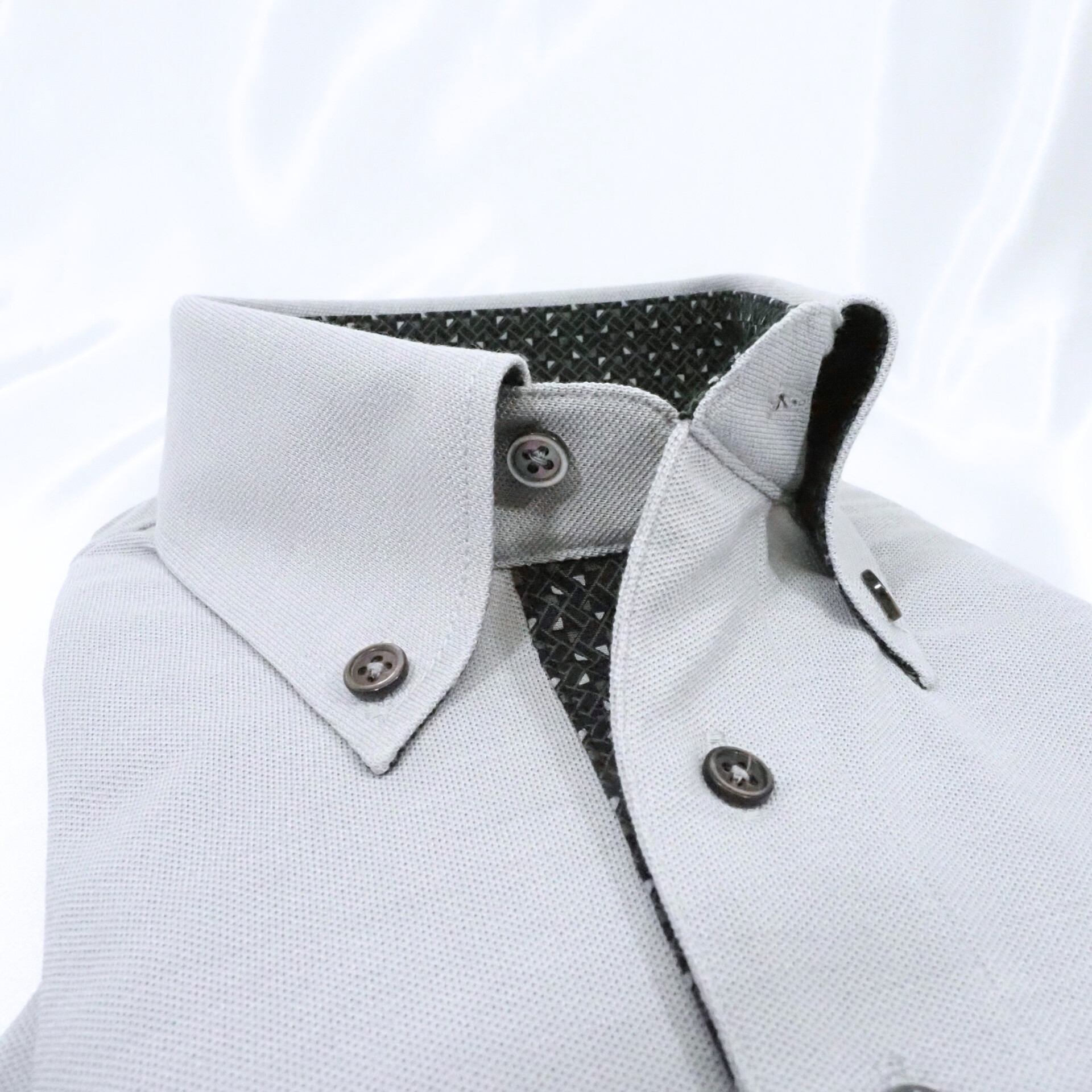 【半袖 L】ニットポロシャツ　324982-3  グレー