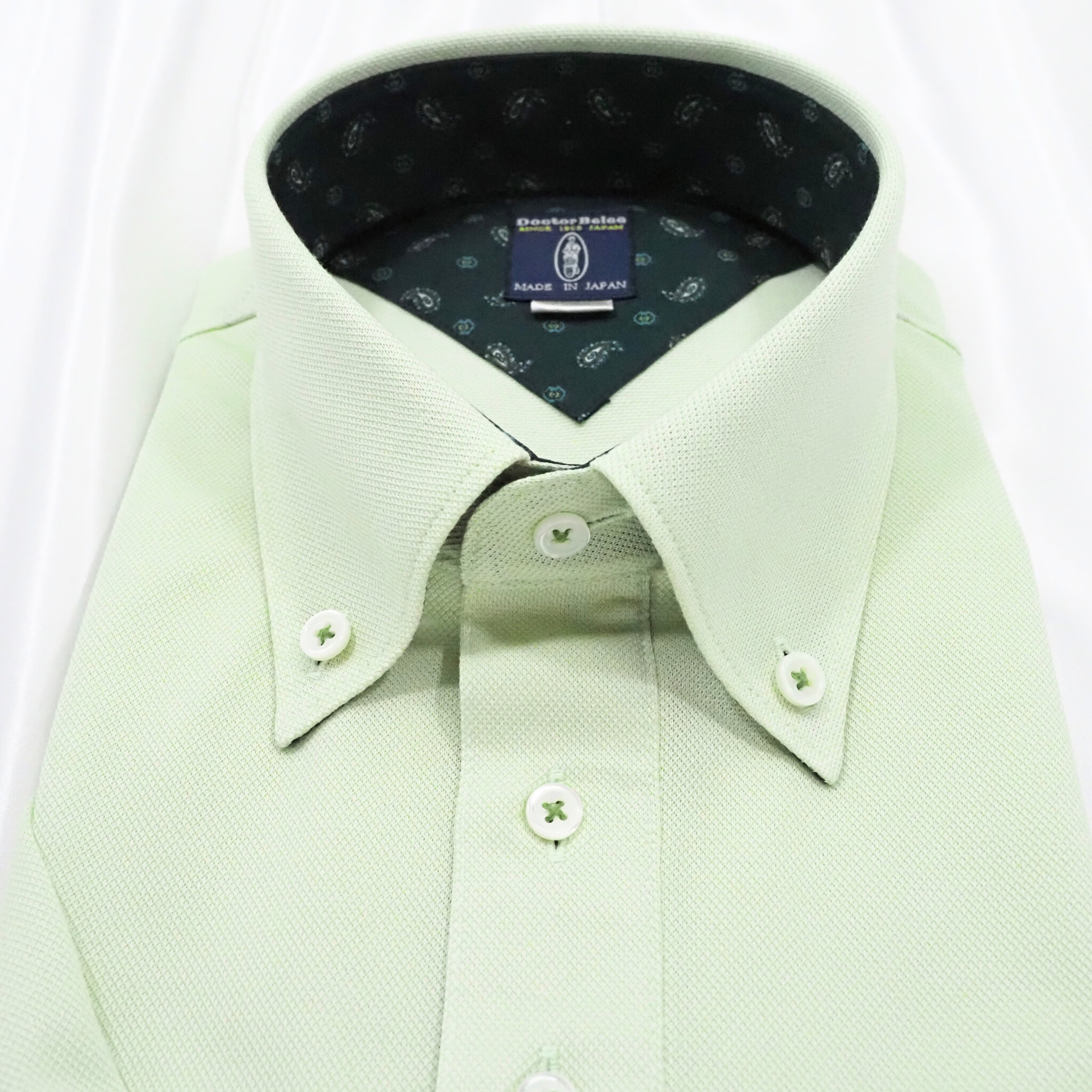 【半袖 M】ニットポロシャツ　324987-2　ライトグリーン