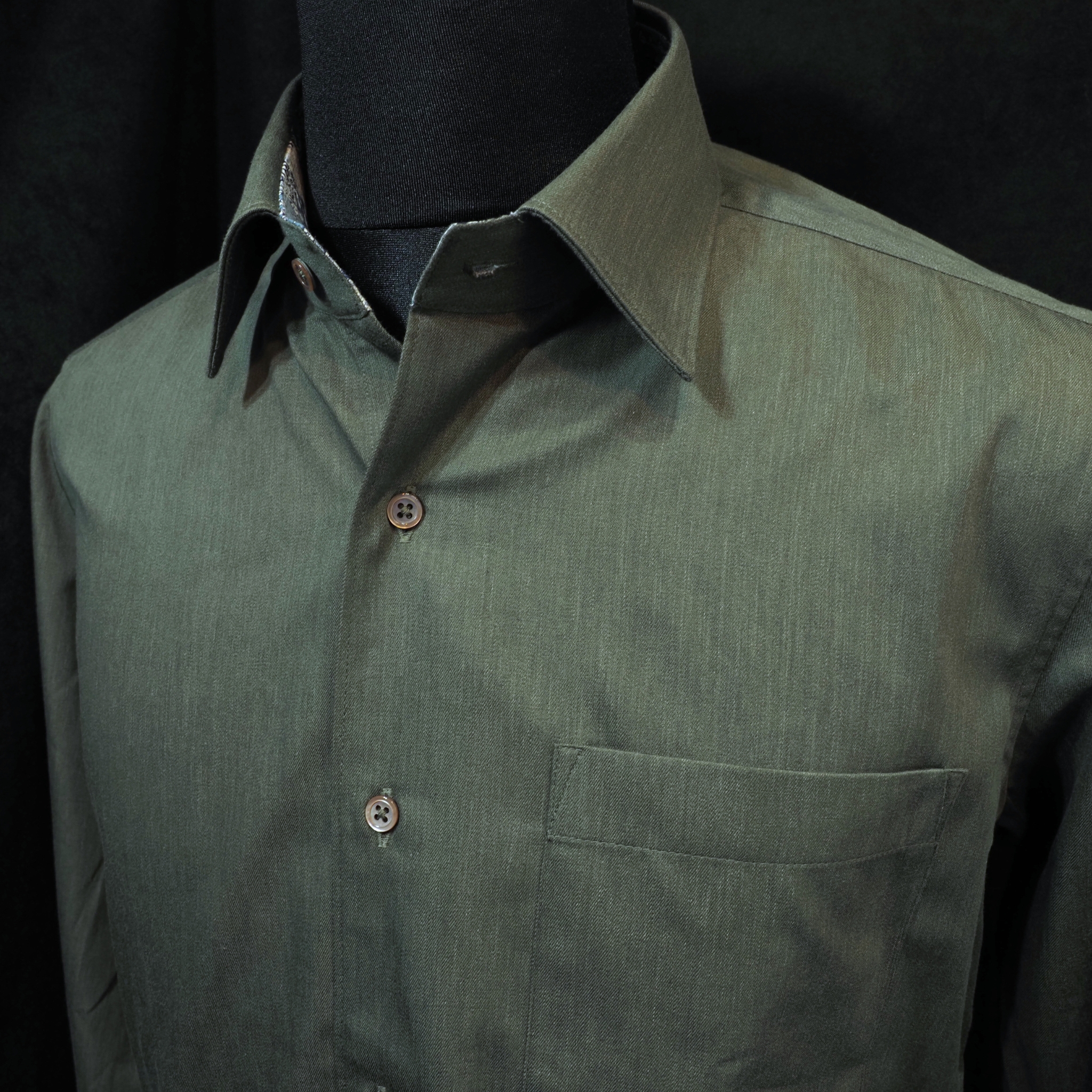 【シャンブレー L】ビジネスカジュアルシャツ長袖 N326101-1