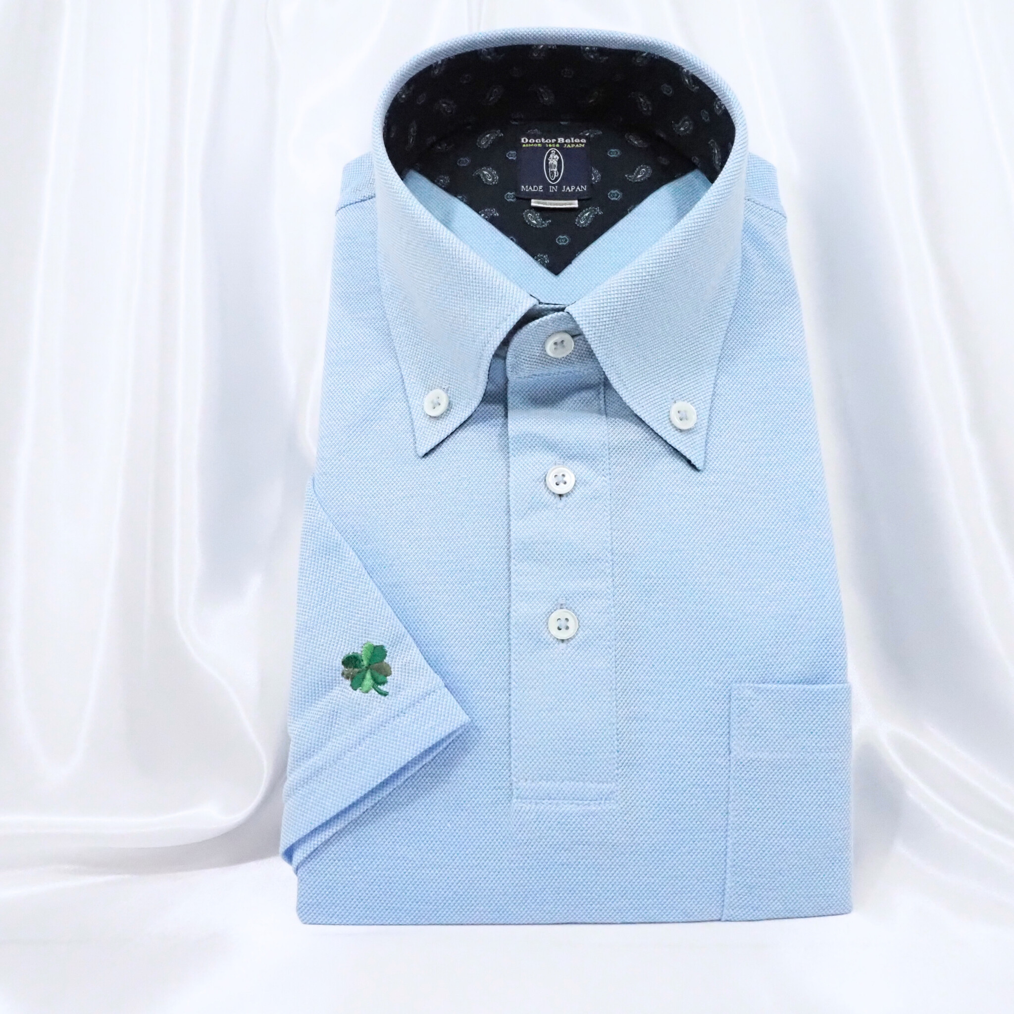 【半袖 M】ニットポロシャツ　324987-1　モクスカイ