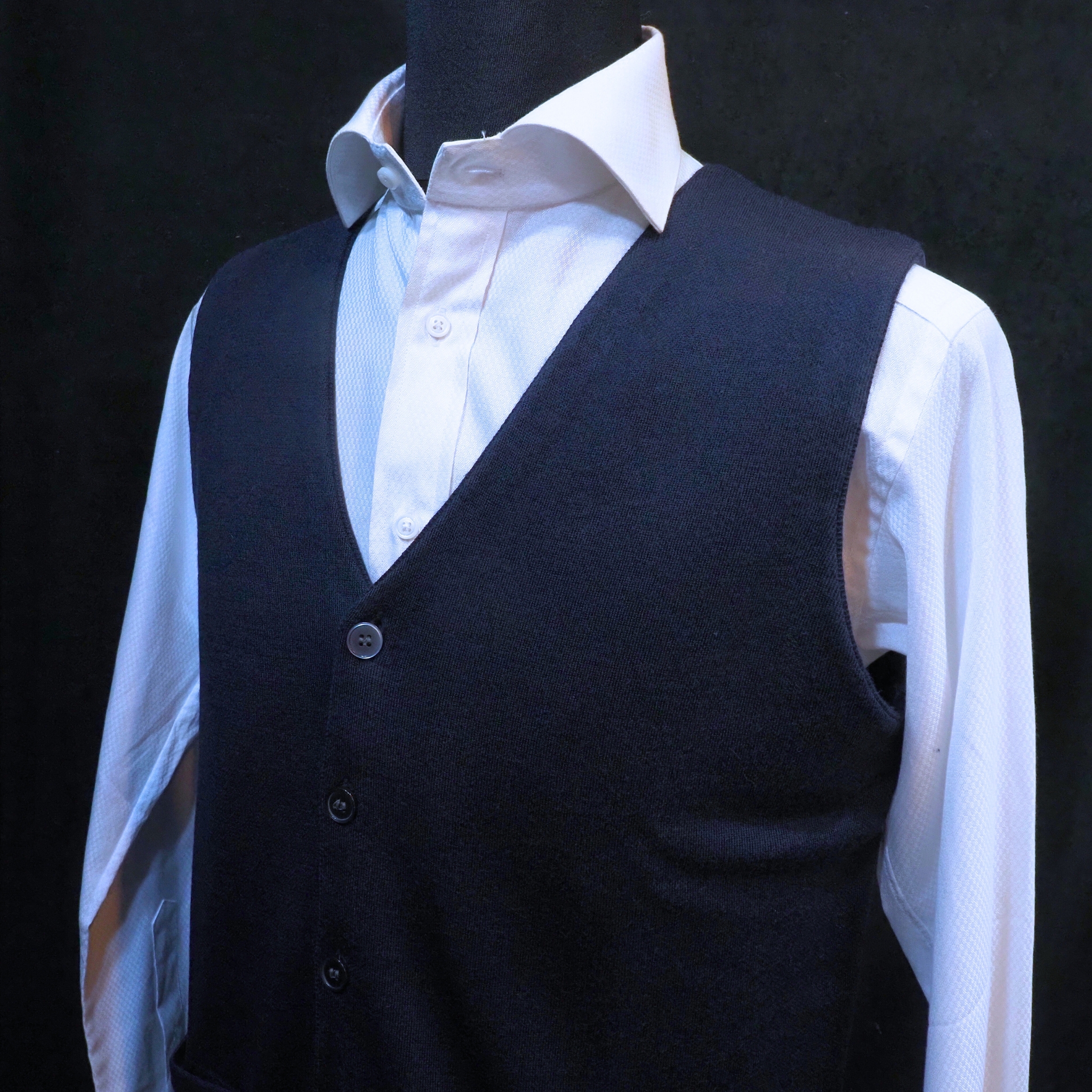 【オリジナルニットベスト L】ネイビー KN5103-25DB-3