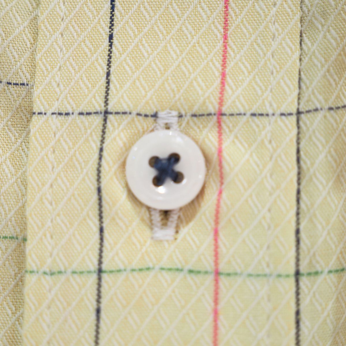 左カフス音符刺繍 長袖シャツ｜淡いイエロー・LL