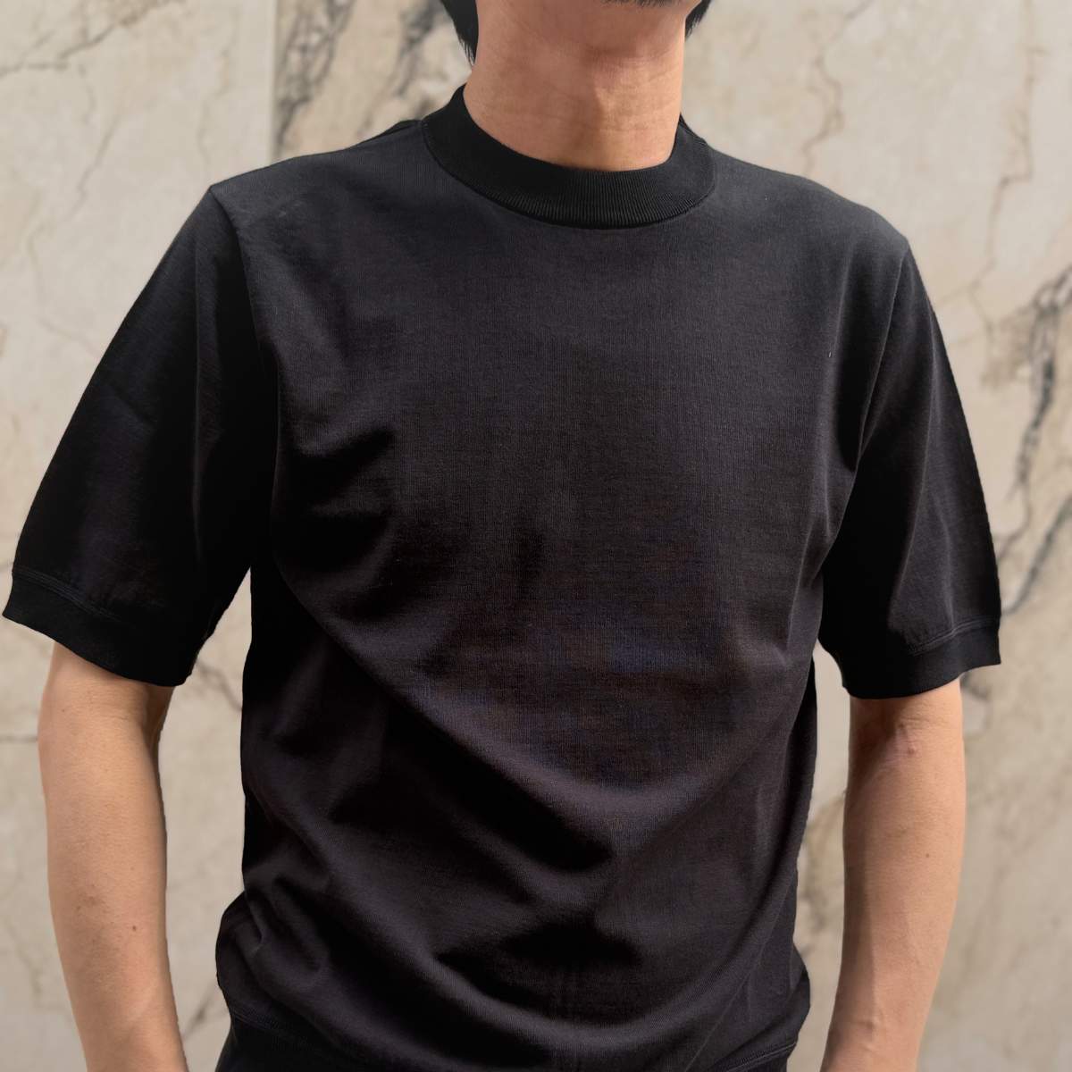 【半袖サマーニット クルーネック L】 KN6102-26DB-1