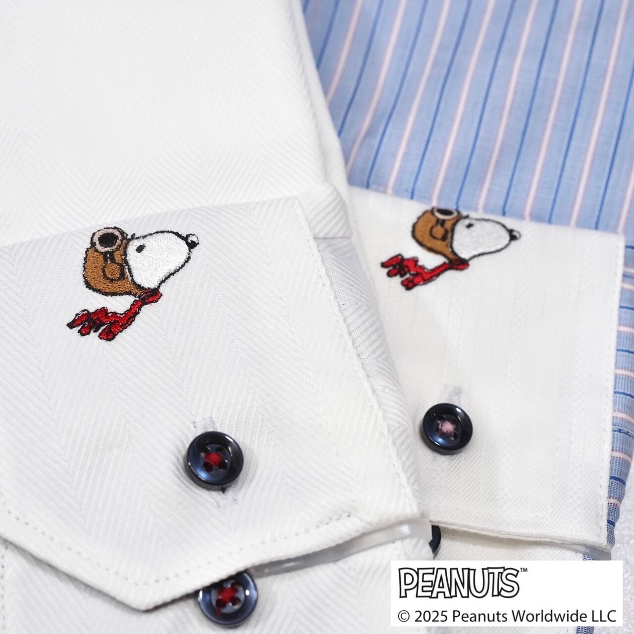 【PEANUTS】スヌーピー刺繍限定ワイシャツ　【S】