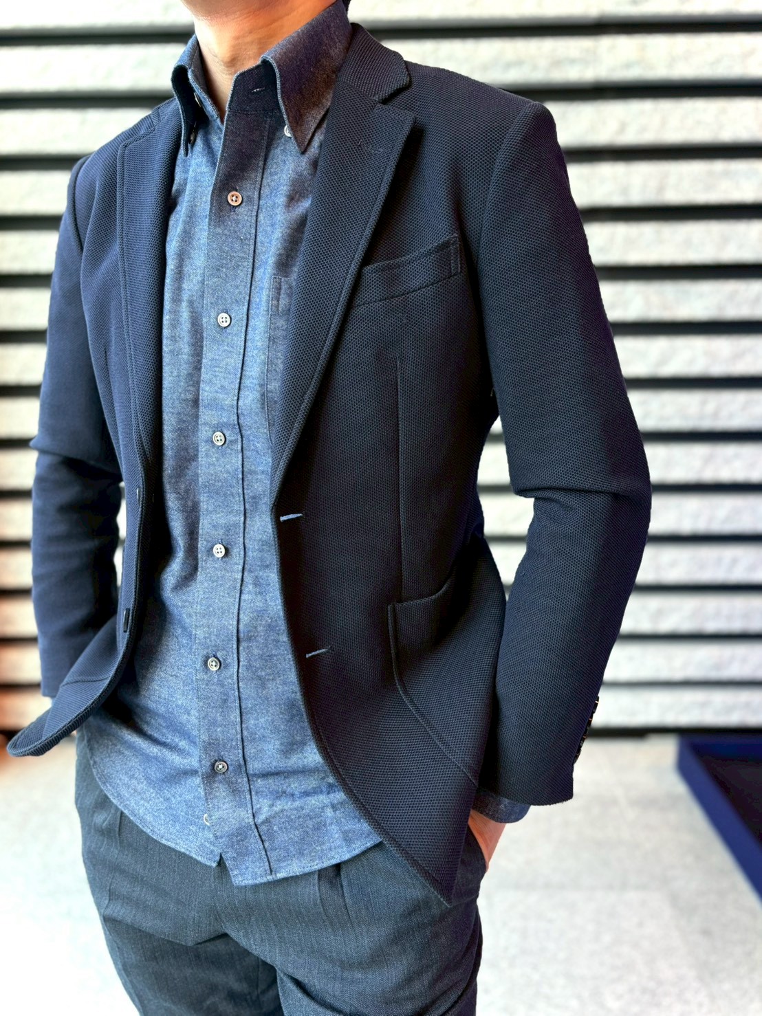 【ブラッシュドコットン L】ビジネスカジュアルシャツ長袖 N325121