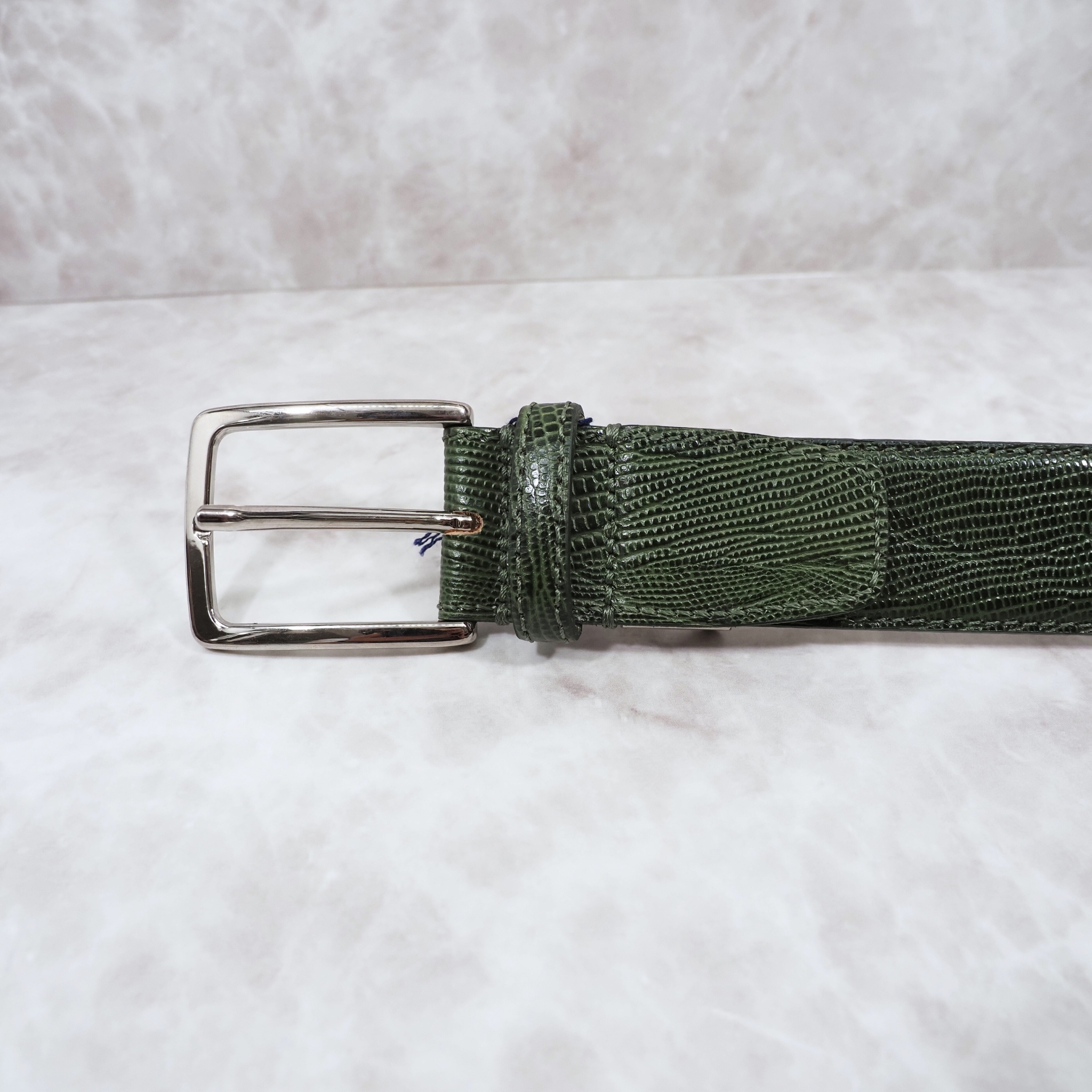 イタリア製 本牛革ベルト【グリーン】
