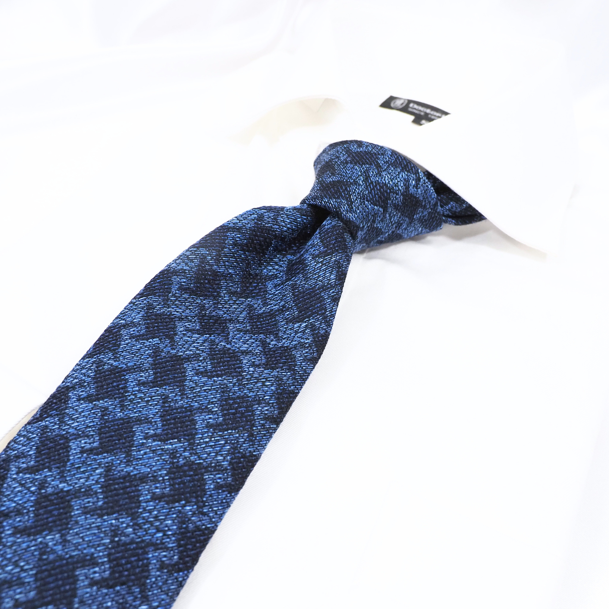 ブルーネームタイ コットン・ウール混