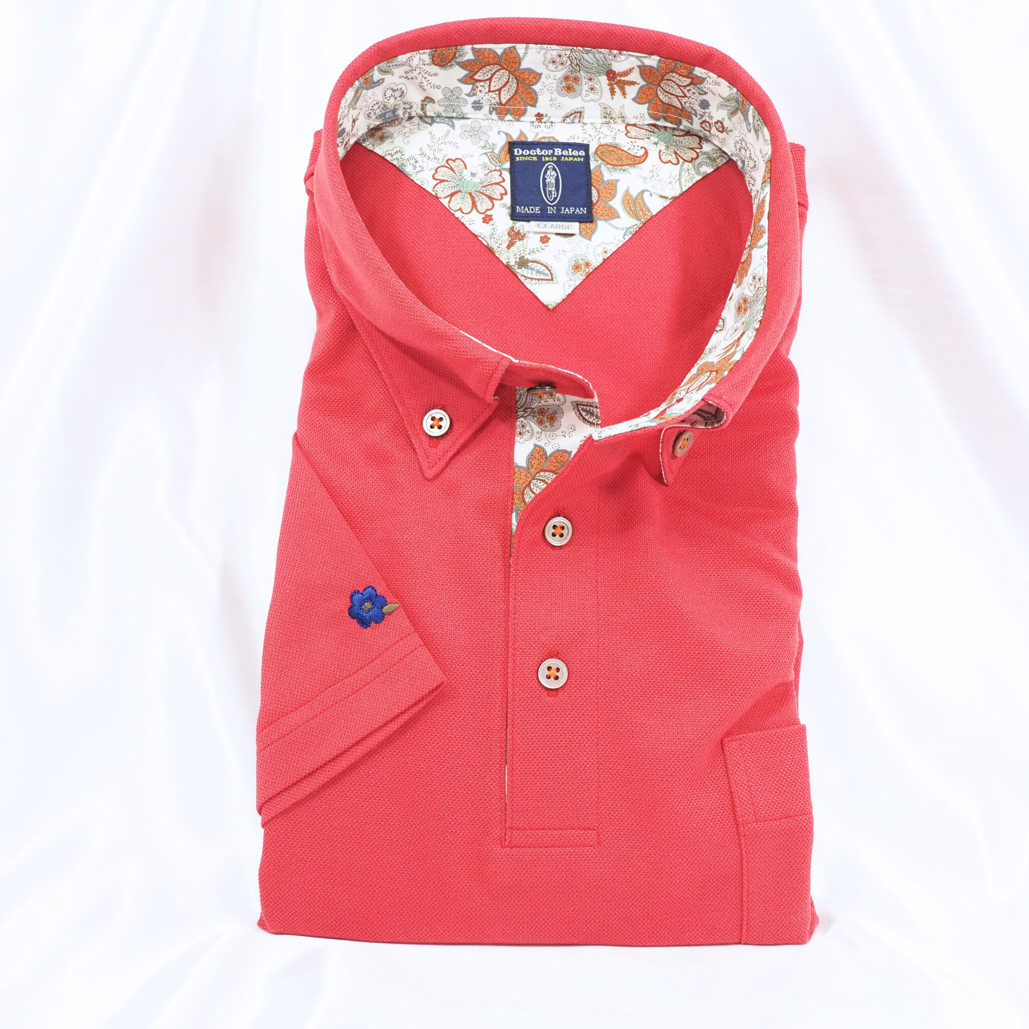 【半袖 LL】ニットポロシャツ 323961-2 レッド