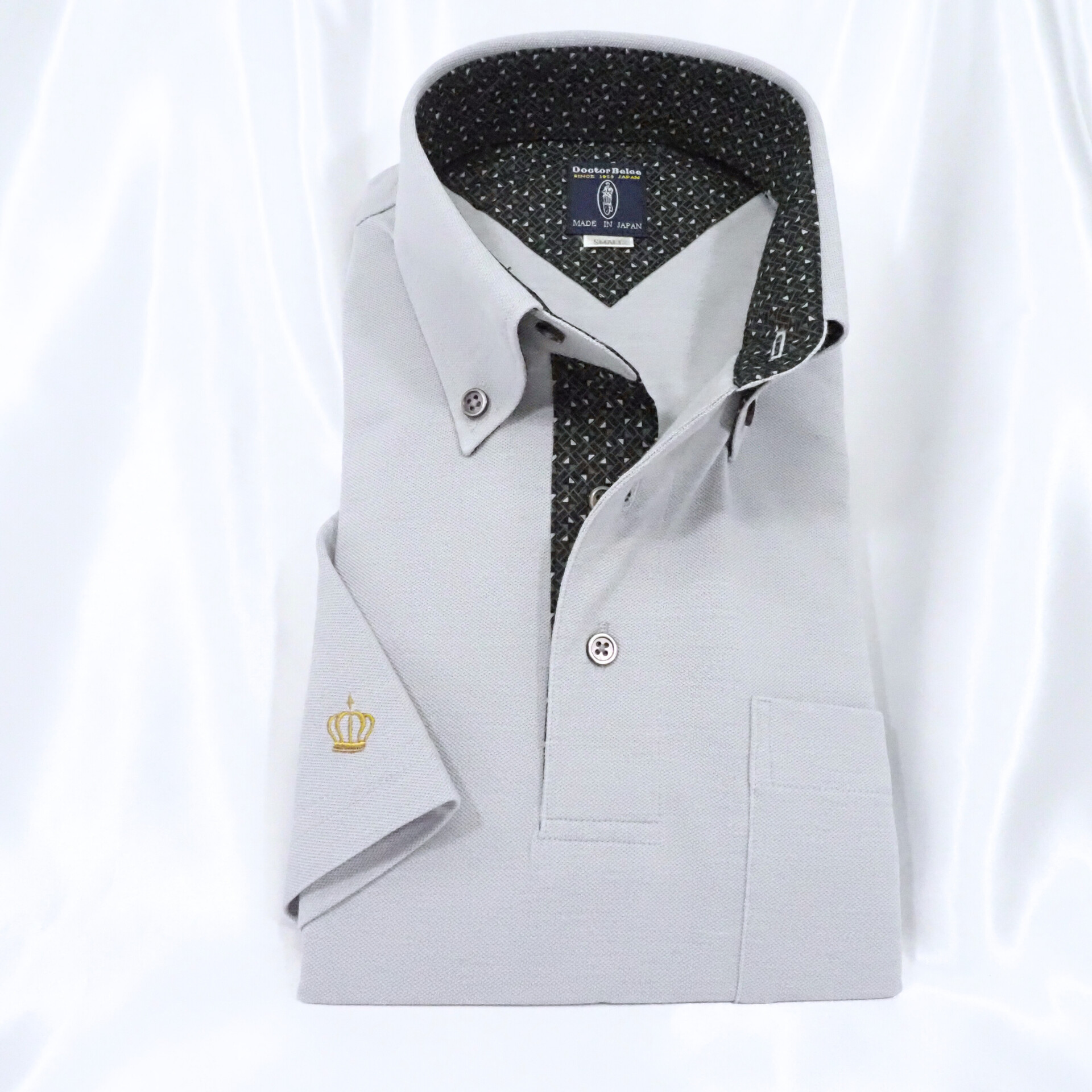 【半袖 L】ニットポロシャツ　324982-3  グレー