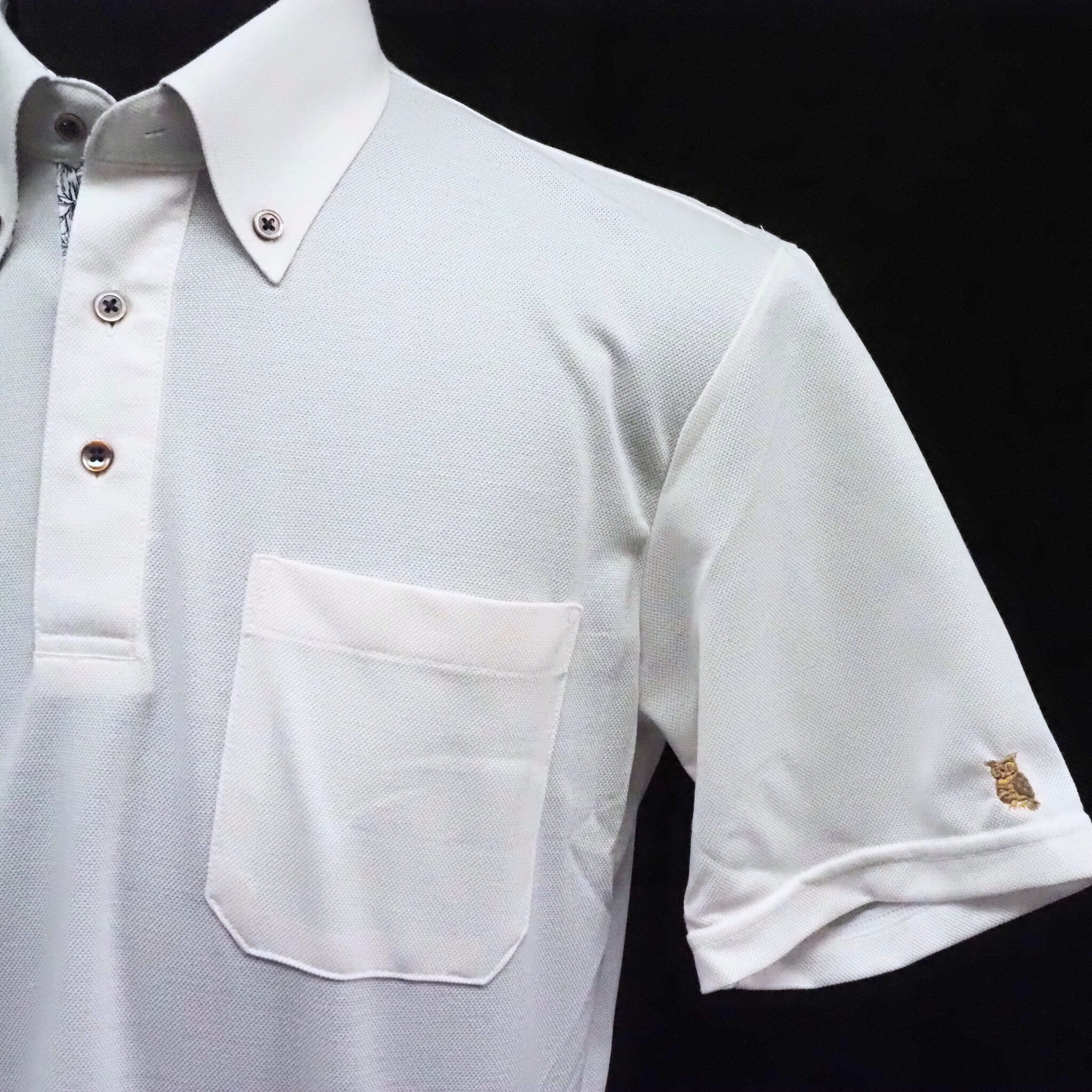 【半袖 M】ニットポロシャツ　324986-1　オフベージュ