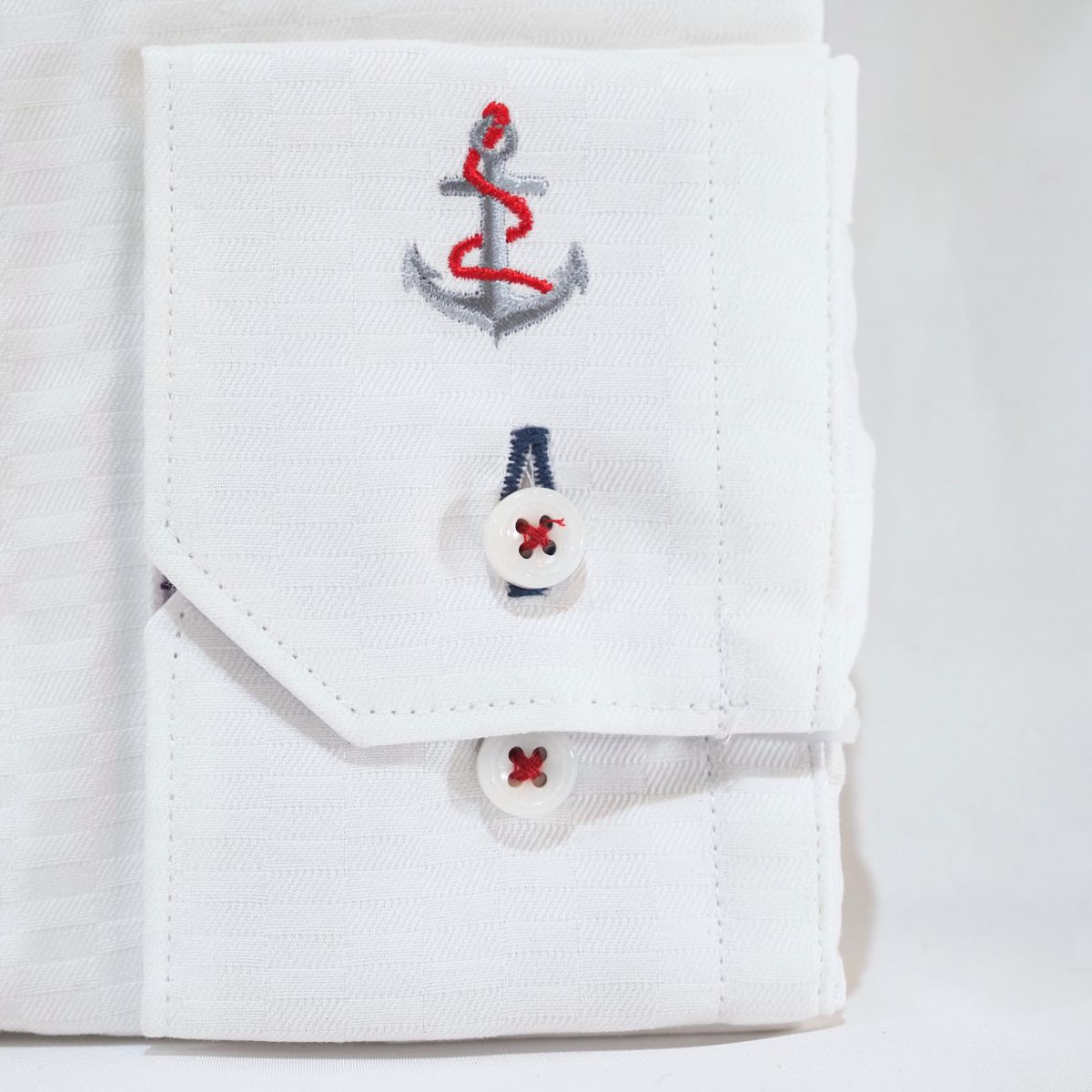 【長袖 S】左カフスイカリ刺繍シャツ