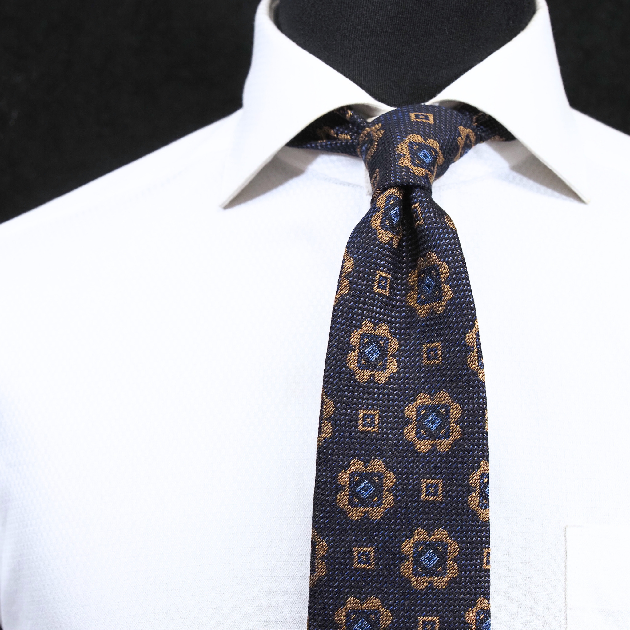 ブルーネームタイ コットン・ウール混
