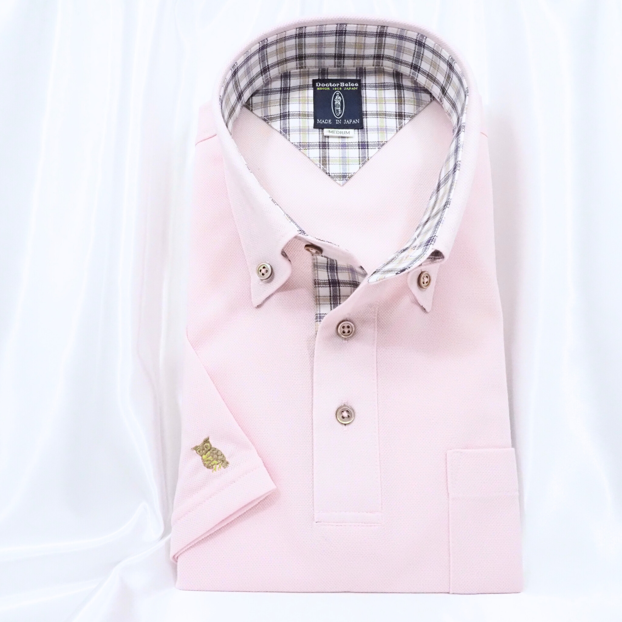 【半袖 M】ニットポロシャツ　324986-2　ピンク