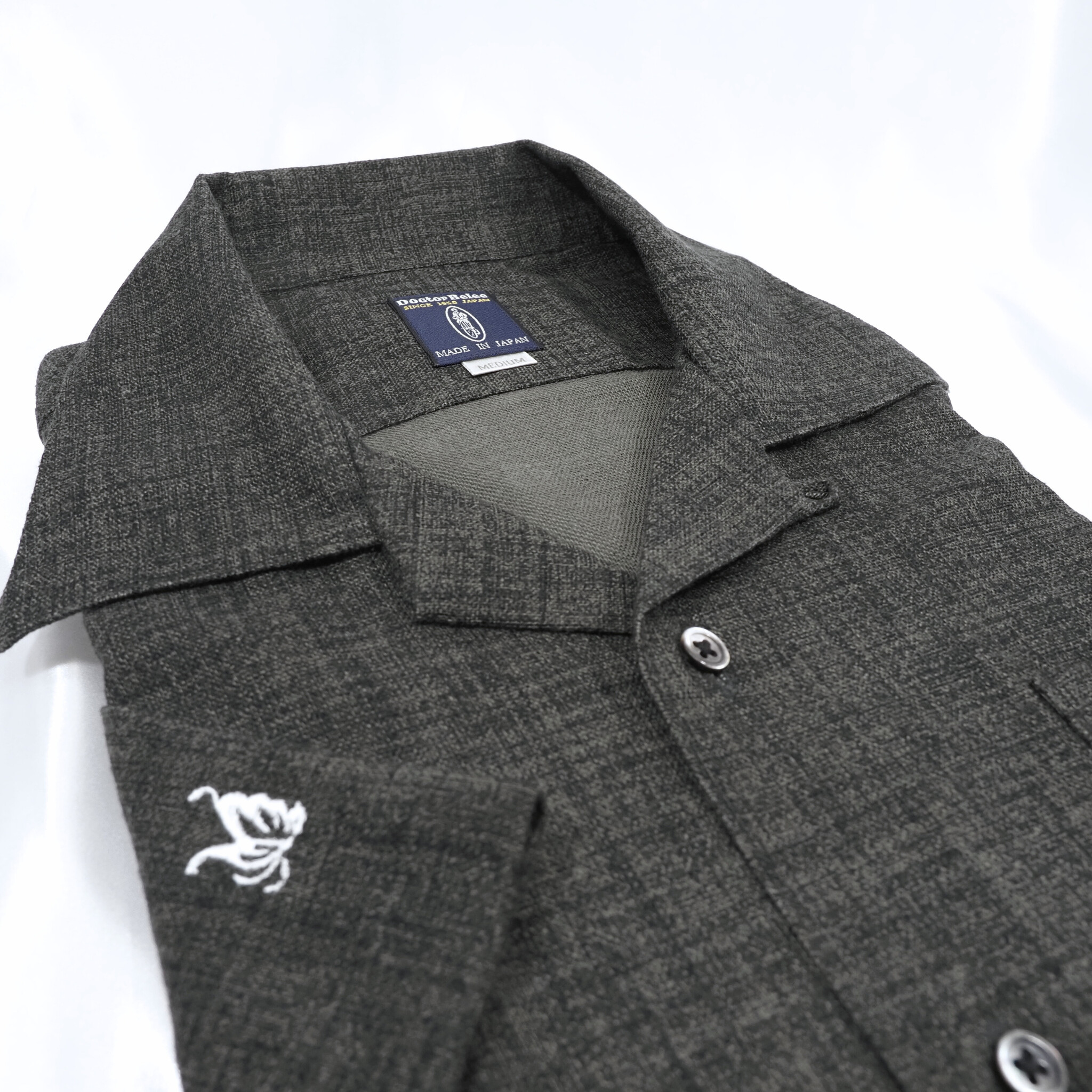 【開襟シャツ 半袖 M】 N325105 ダークグレー